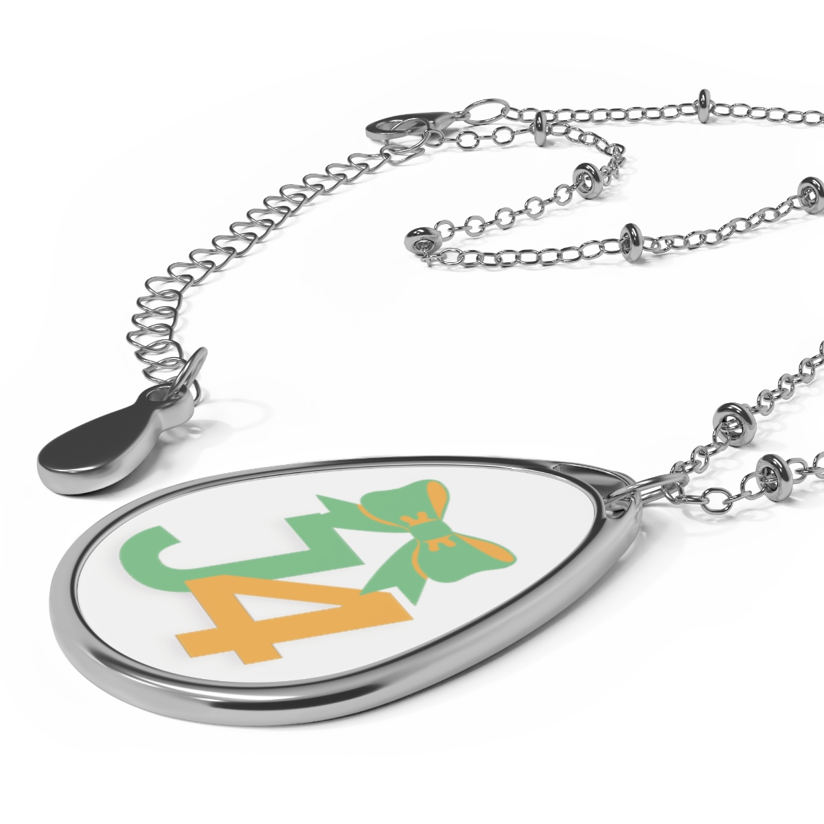 J4 | Junior Level 4 | Cheer Age and Level Oval Necklace | Perfect Gift for Cheer Teams, Summit Gift Bags, Summit Goodies, Competition Gifts, or Just Because
