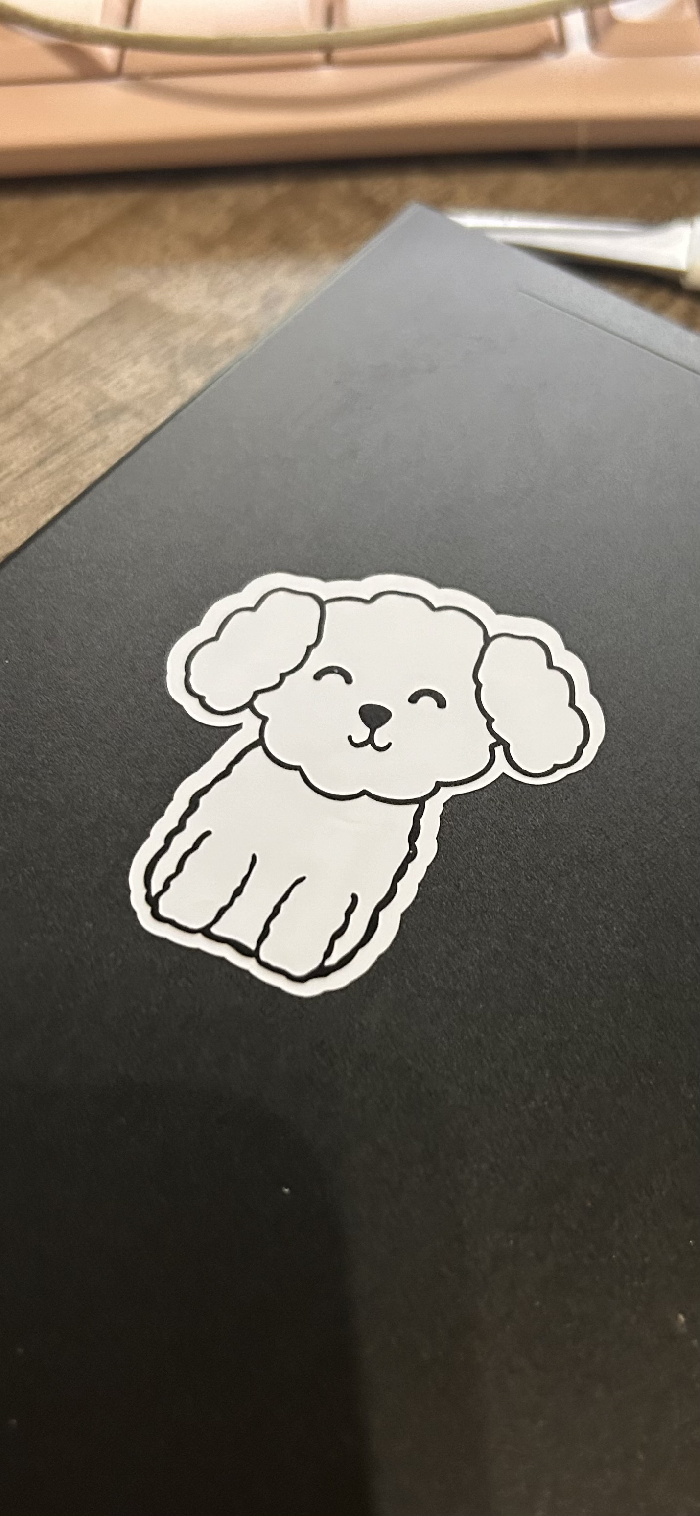 5-Pack Handmade Dog Stickers – Black & White | Layered Permanent Vinyl | 1.83" x 2.09"