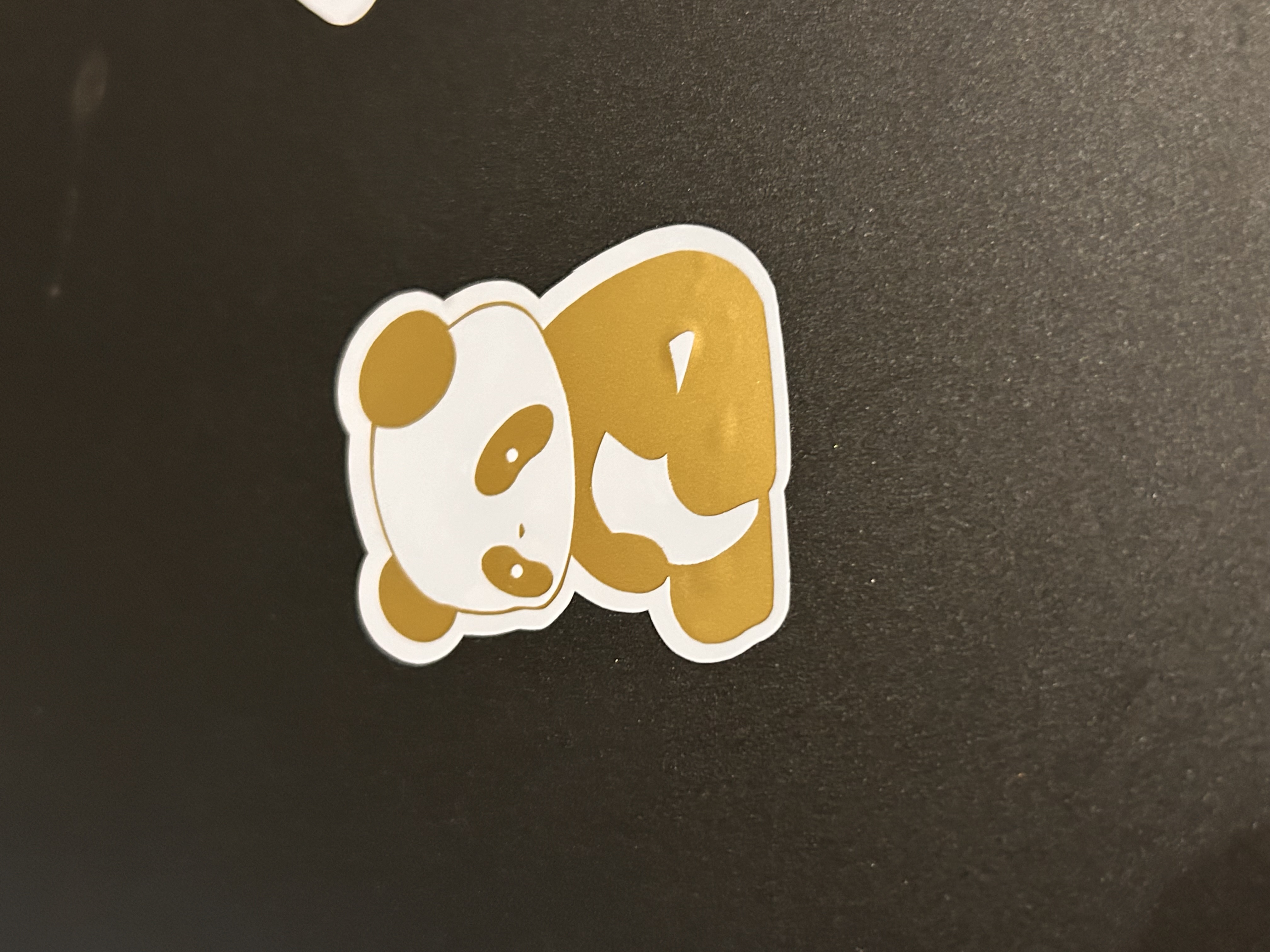 5-Pack Handmade Panda Stickers – Gold & White | Layered Permanent Vinyl | 1.62" x 2.1"
