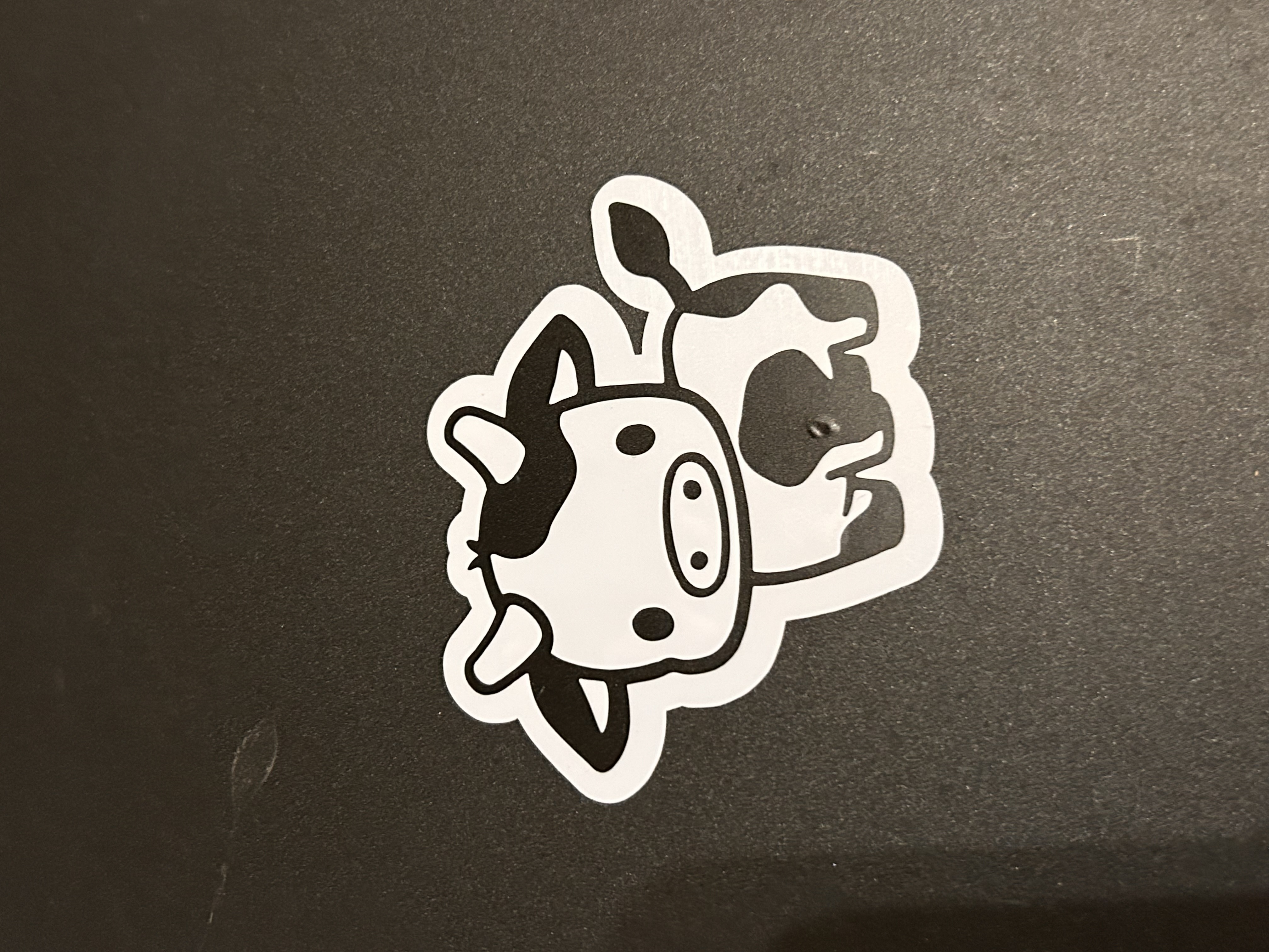 5-Pack Handmade Cow Stickers – Layered Permanent Vinyl | Black & White | 2.71" x 2.25"