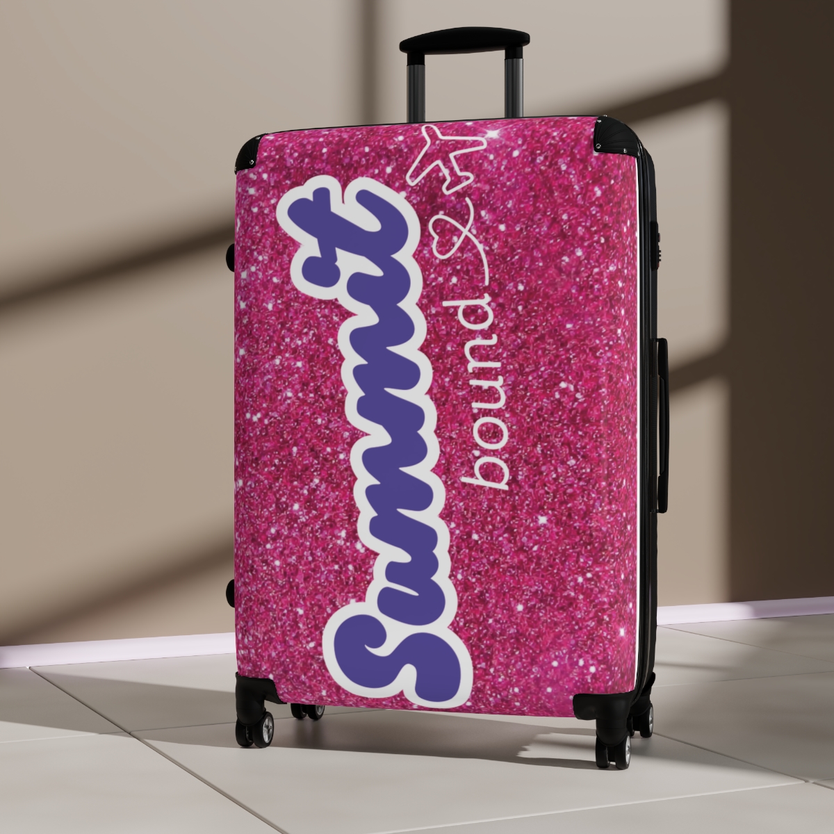 Large Cheer Glitter Weekend Suitcase
