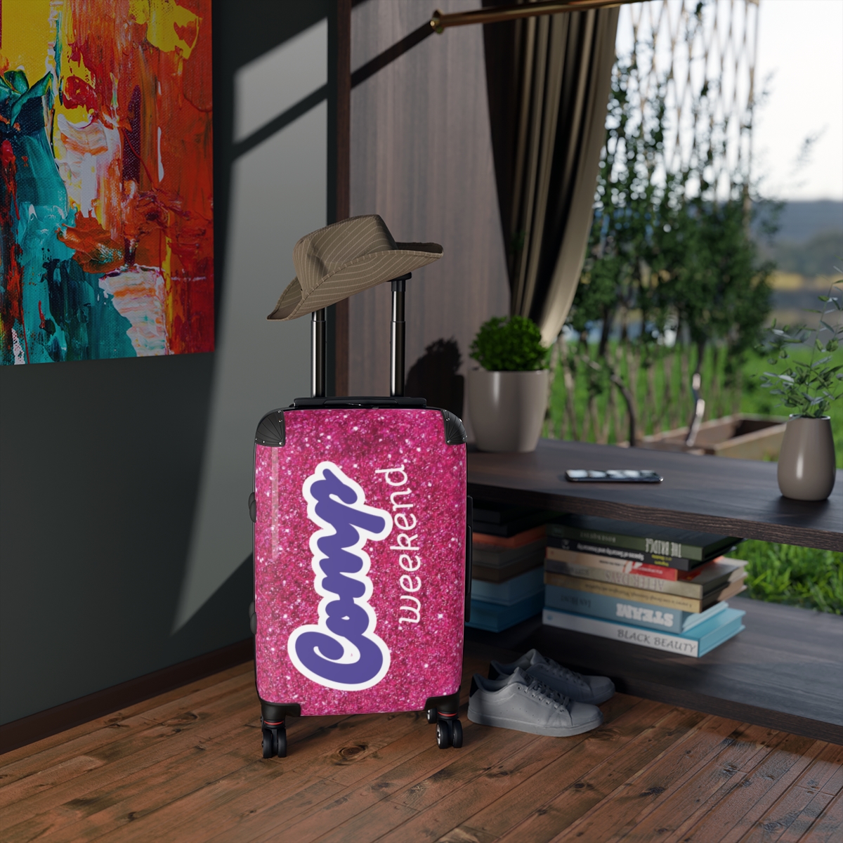 Small Cheer Glitter Weekend Suitcase
