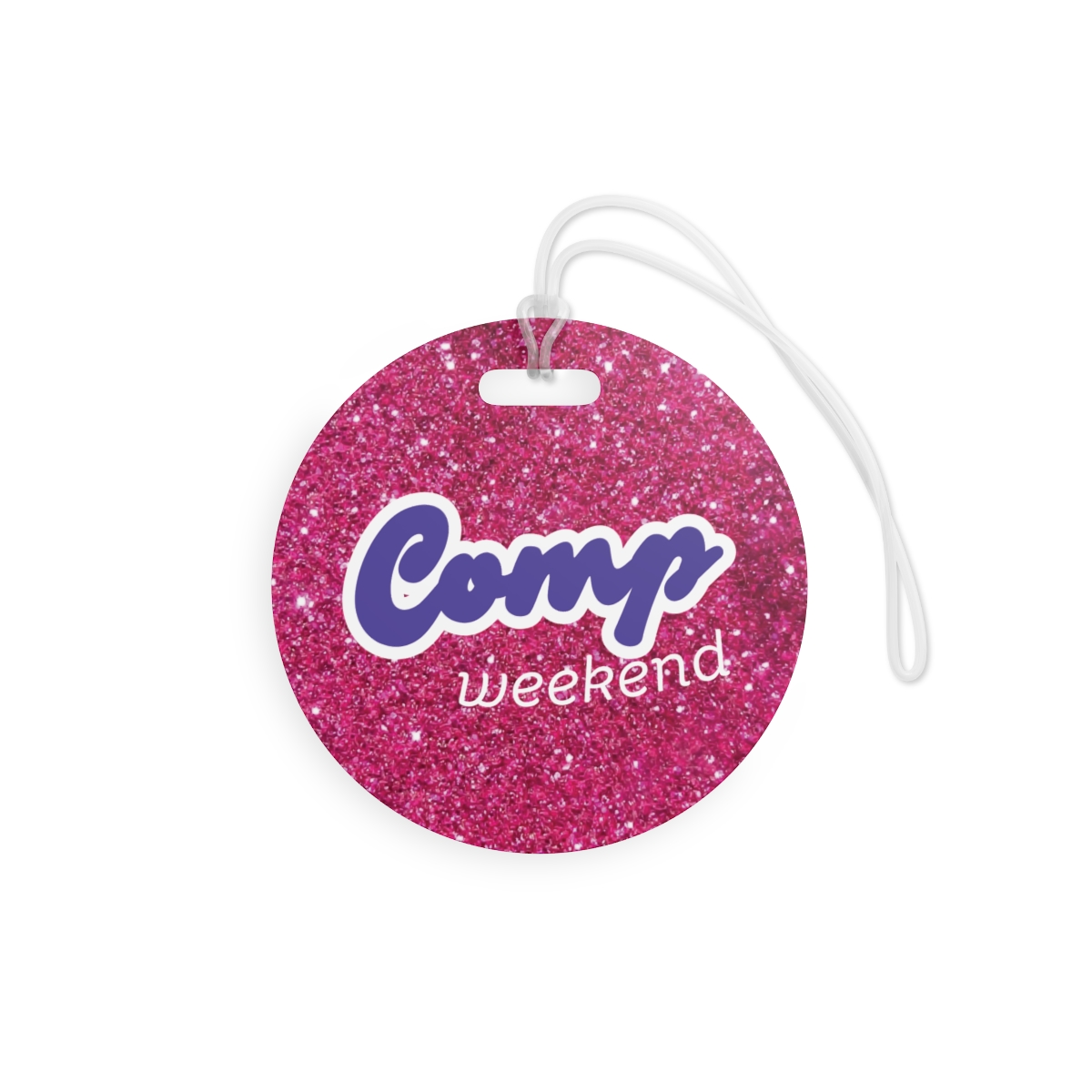 Round Glittery Luggage Tags for Stylish Travel, Cheer Travel Accessories, Competition Travel Tags, Glittery Tags for Baggage