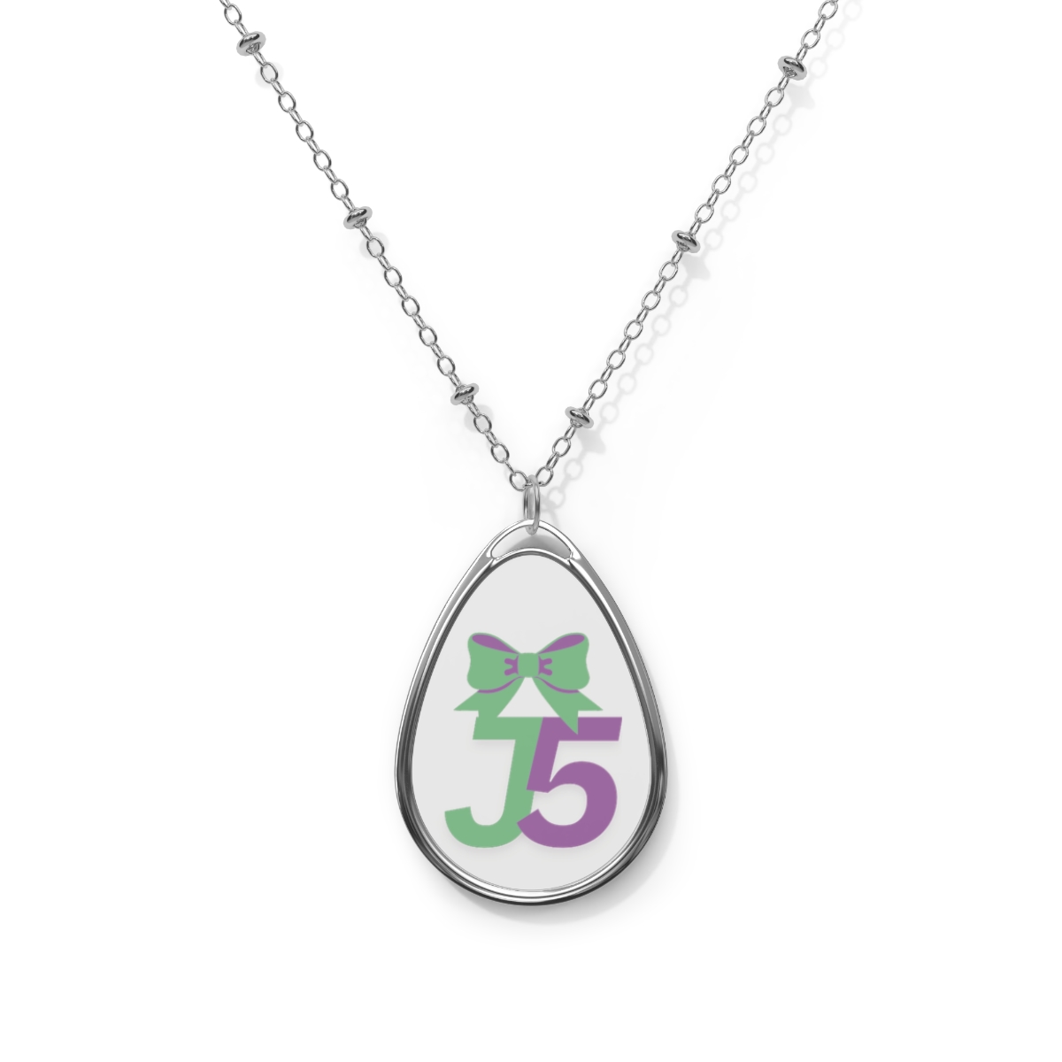 J5 | Junior Level 5 | Cheer Age and Level Oval Necklace | Perfect Gift for Cheer Teams, Summit Gift Bags, Summit Goodies, Competition Gifts, or Just Because