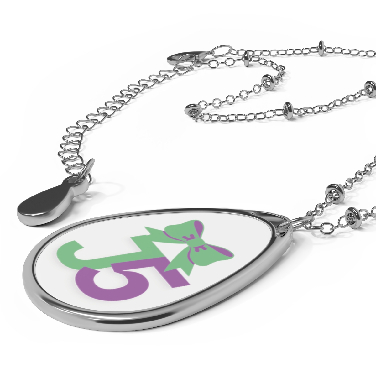 J5 | Junior Level 5 | Cheer Age and Level Oval Necklace | Perfect Gift for Cheer Teams, Summit Gift Bags, Summit Goodies, Competition Gifts, or Just Because