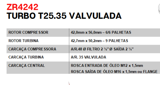 ZR4242 TURBO T25.35 VALVULADA