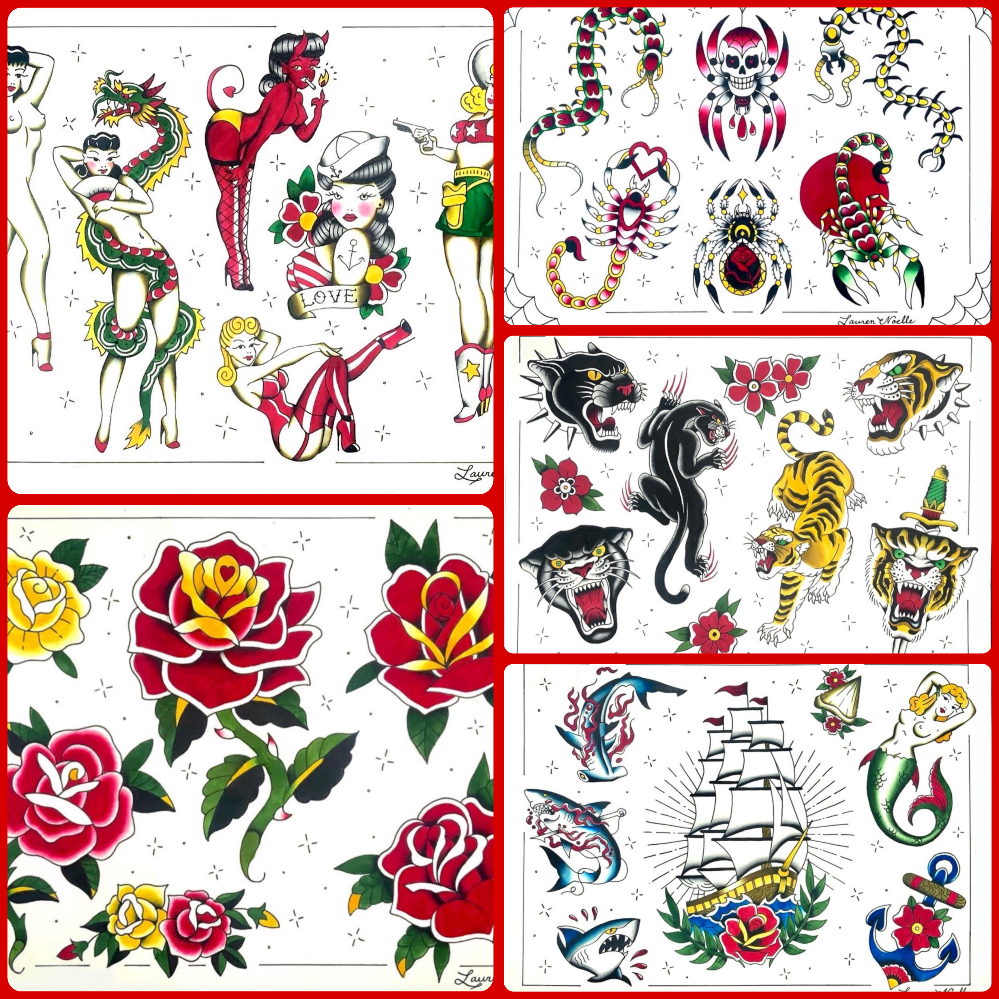 American Traditional Tattoo Flash Prints