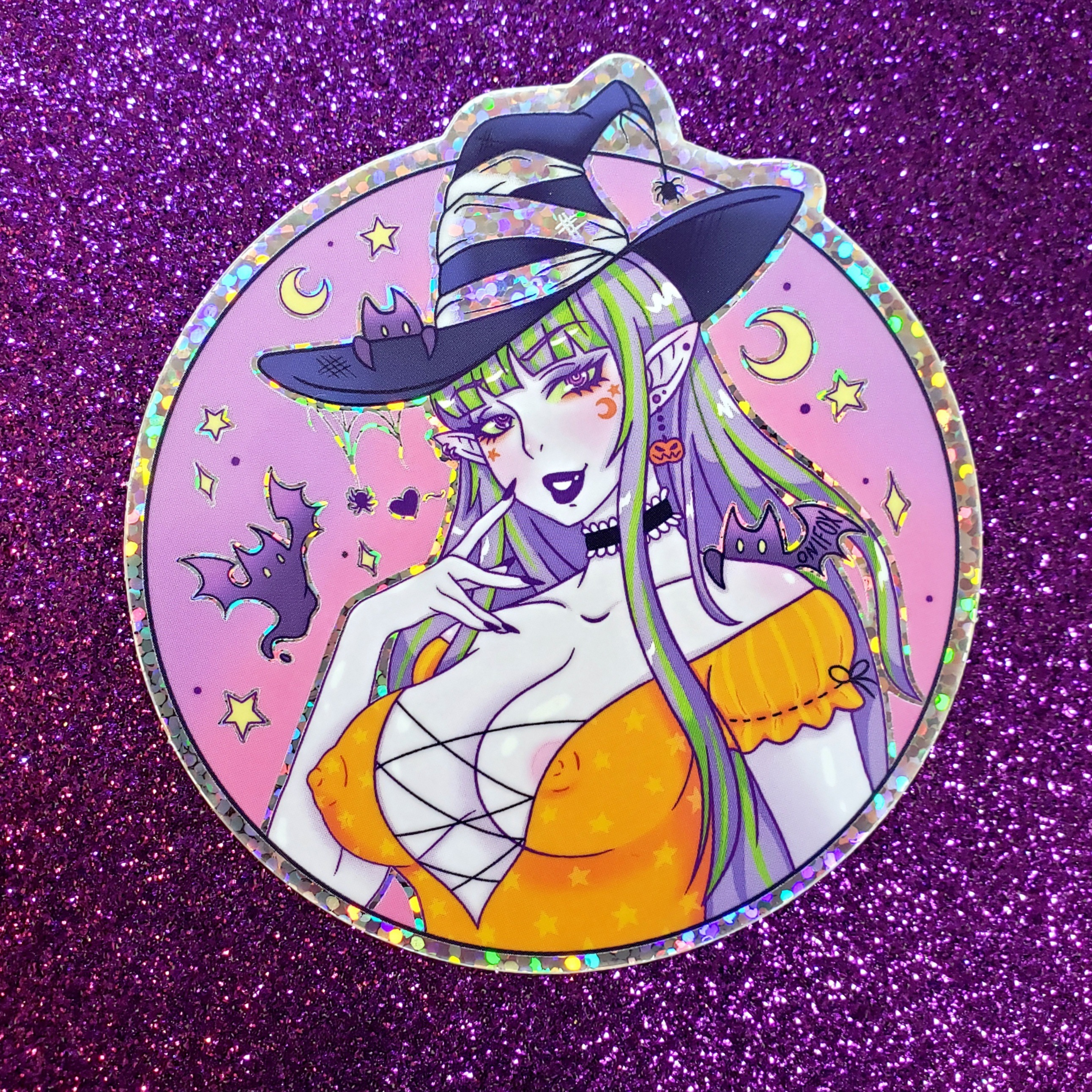 Glitter Witch Sticker