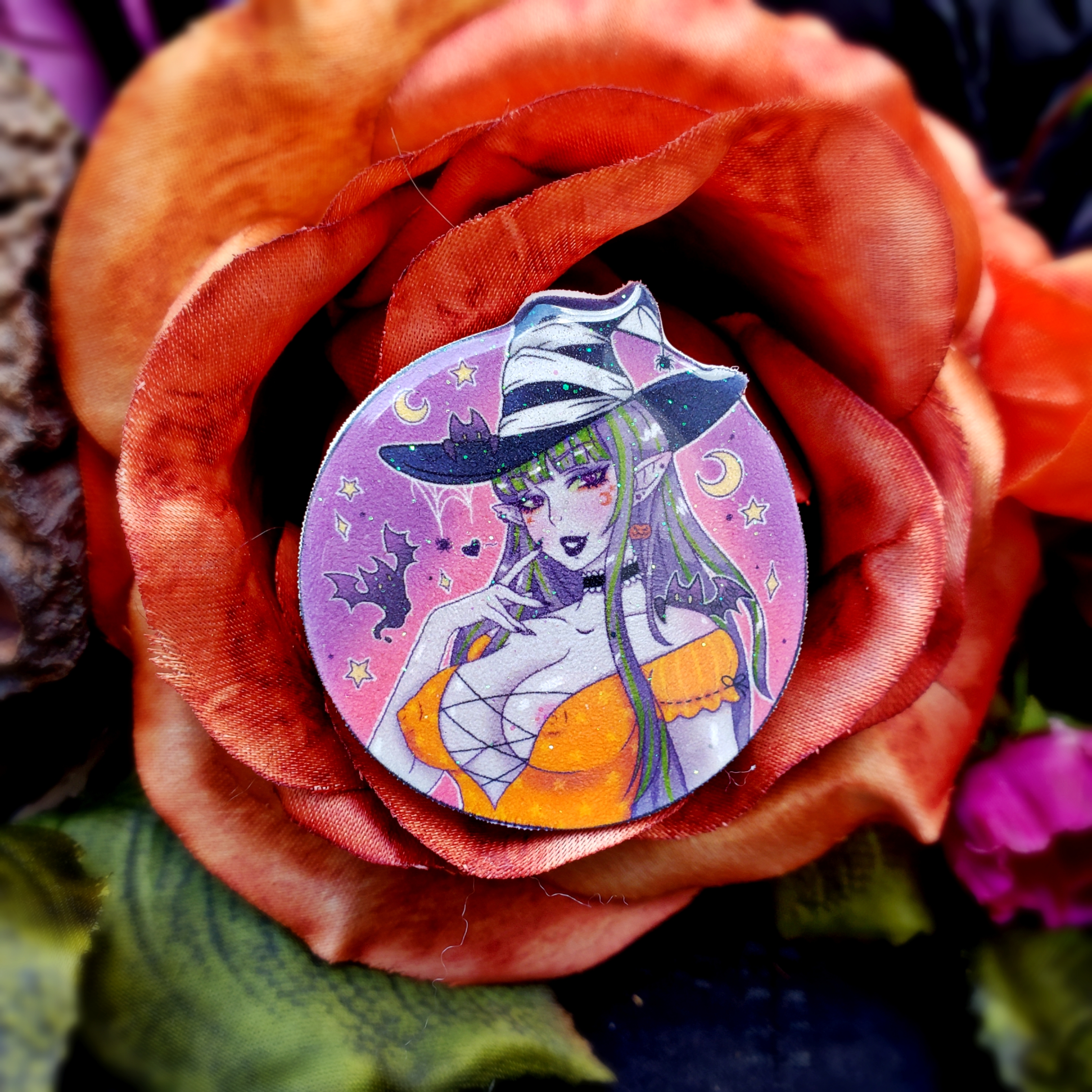 Halloween Witch Pin