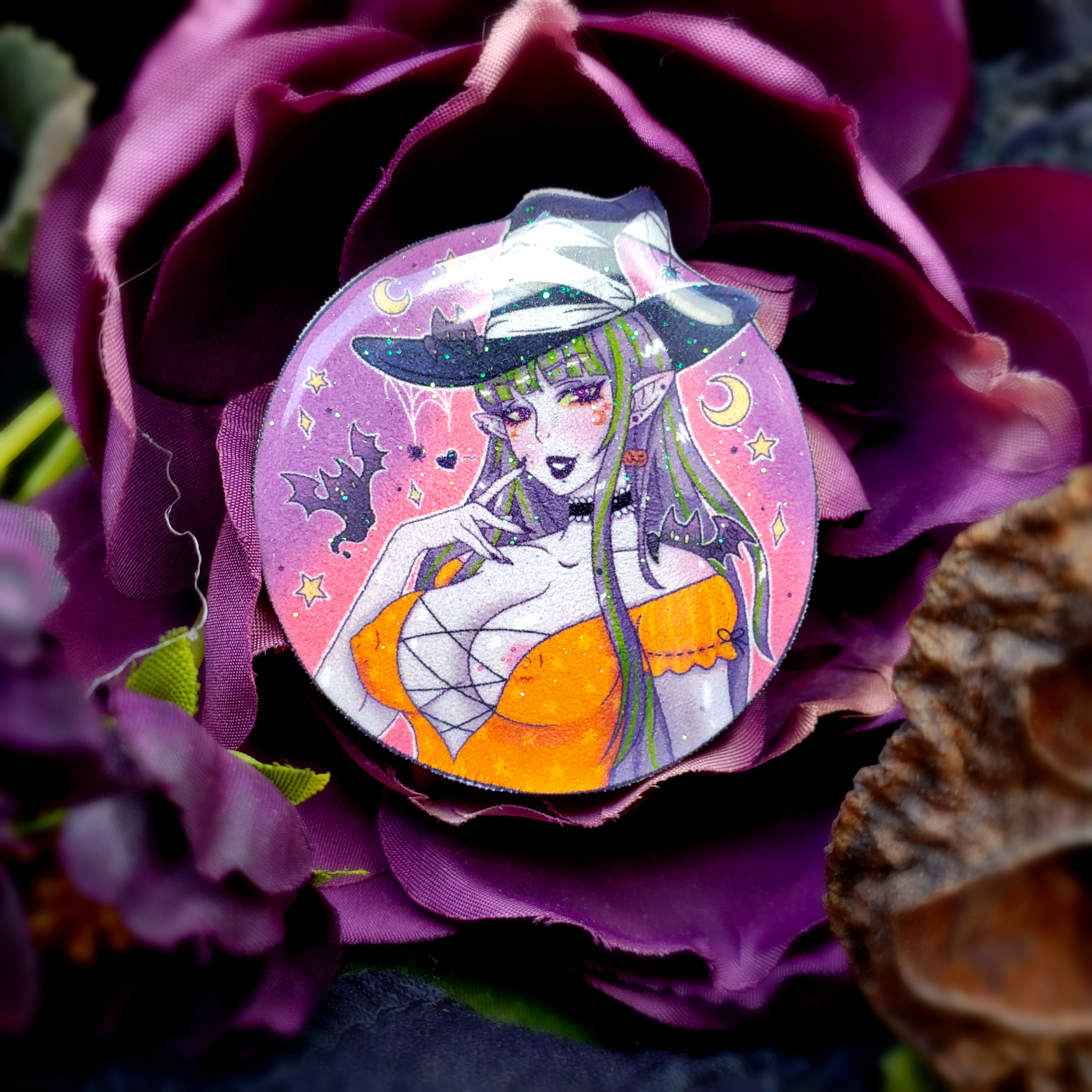Halloween Witch Pin