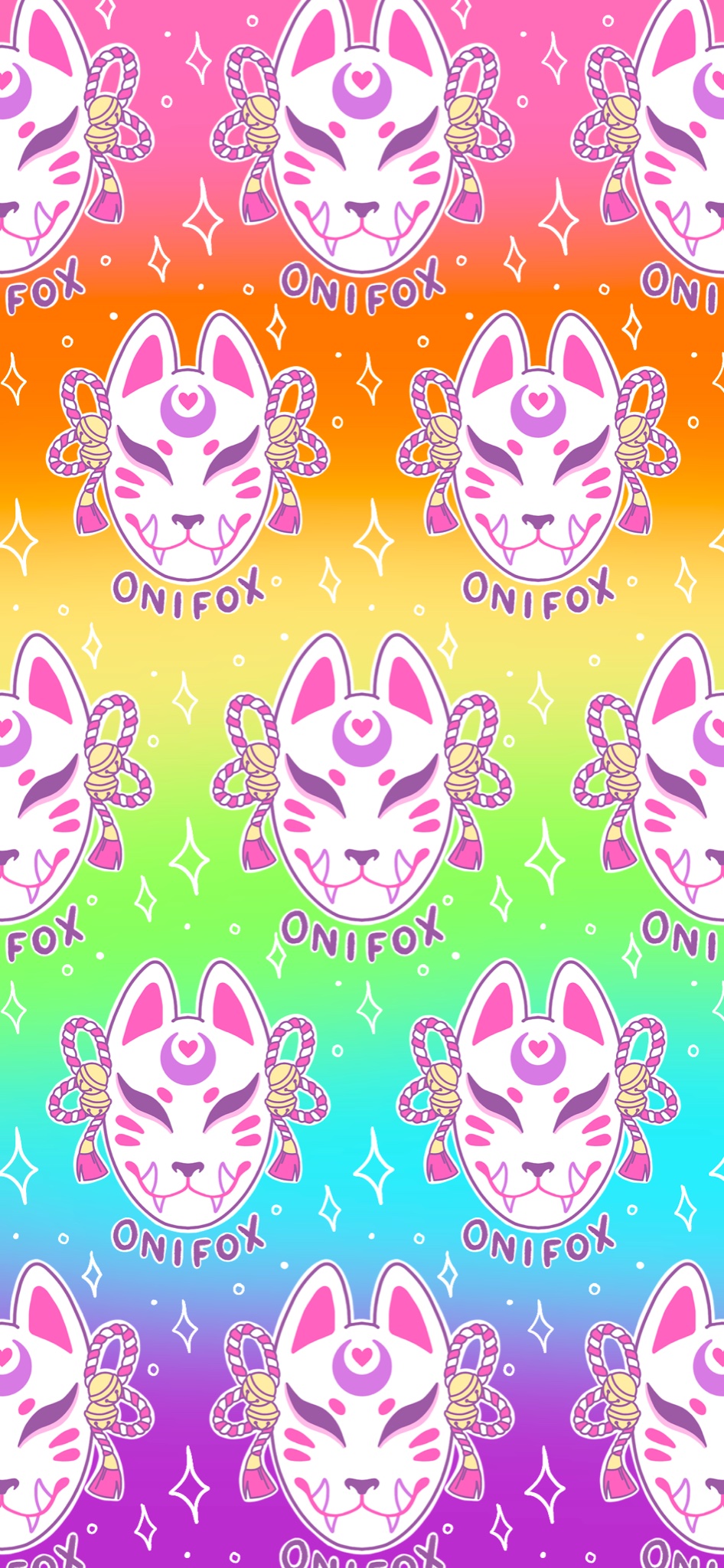 FREE Rainbow OniFox Phone Wallpaper