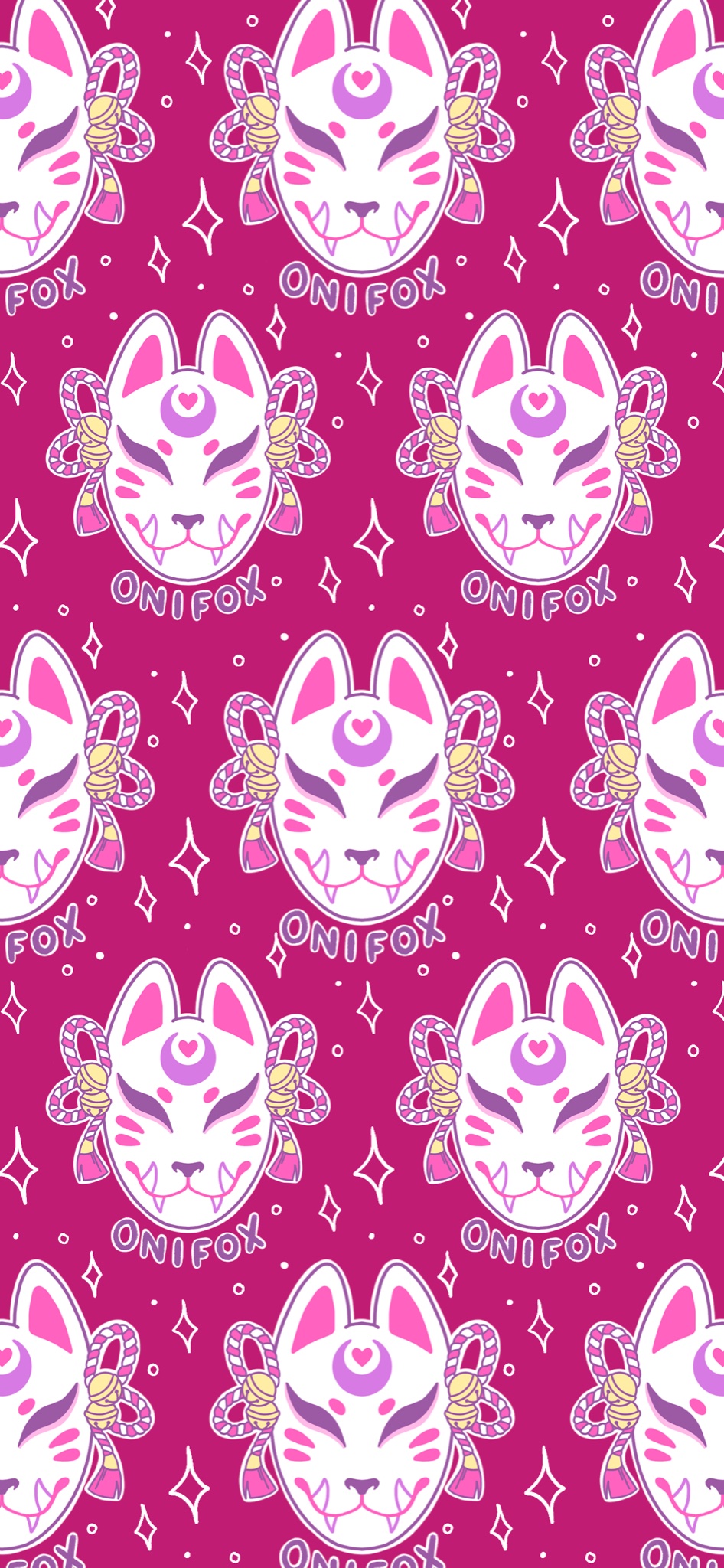 FREE Magenta OniFox Phone Wallpaper