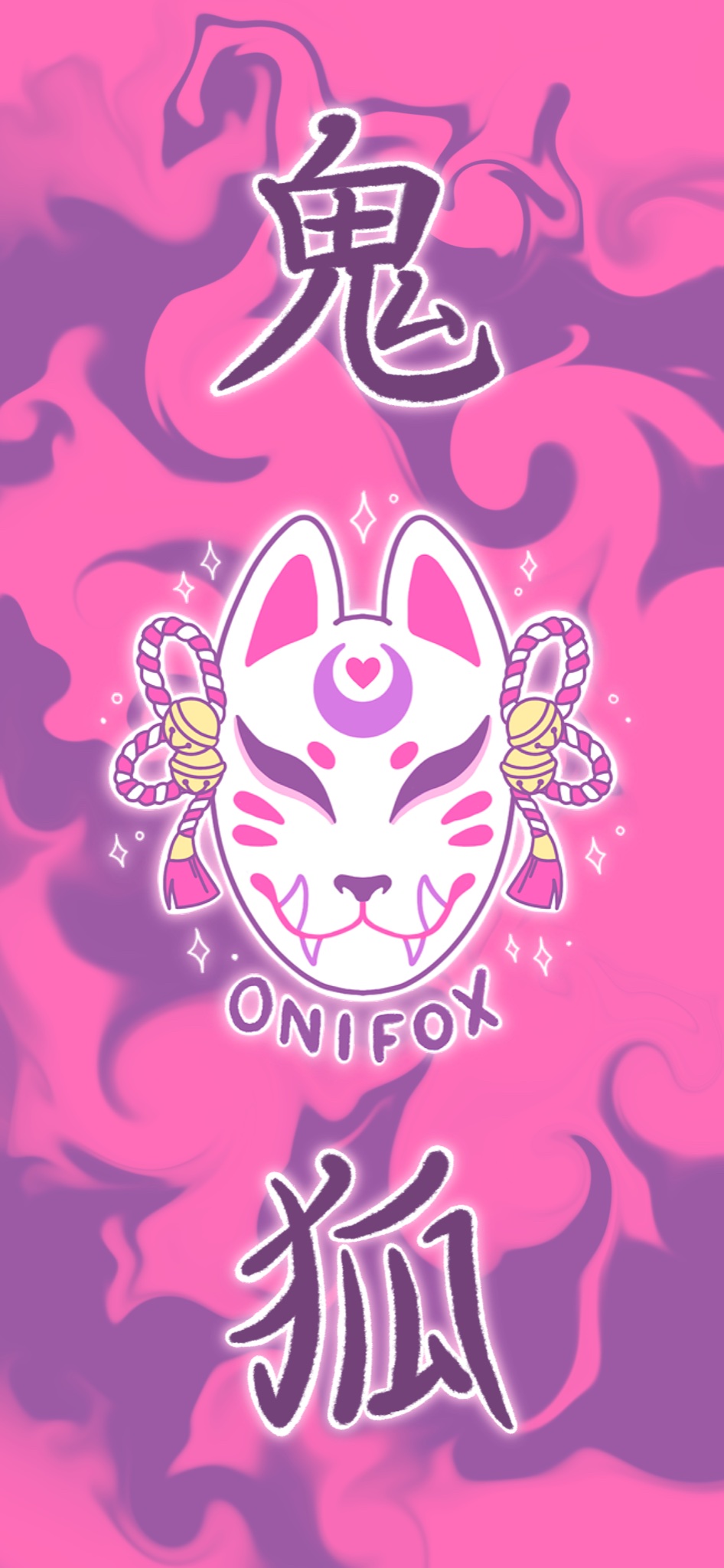 FREE Kanji OniFox Phone Wallpaper
