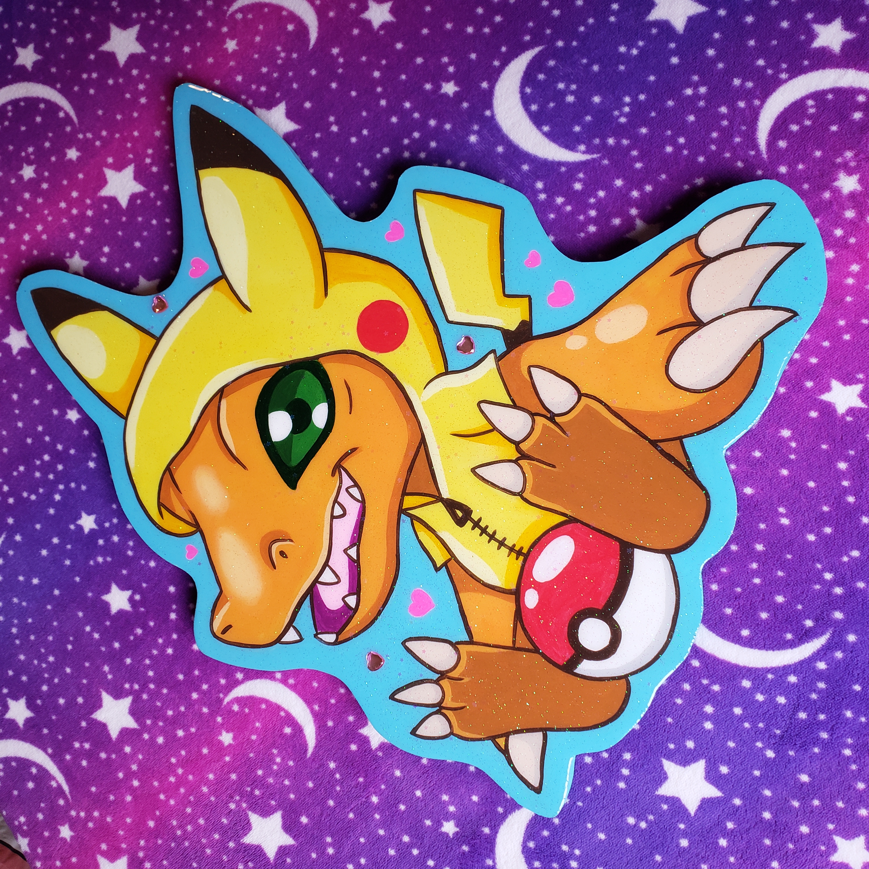 Pikachu x Agumon Original Painting