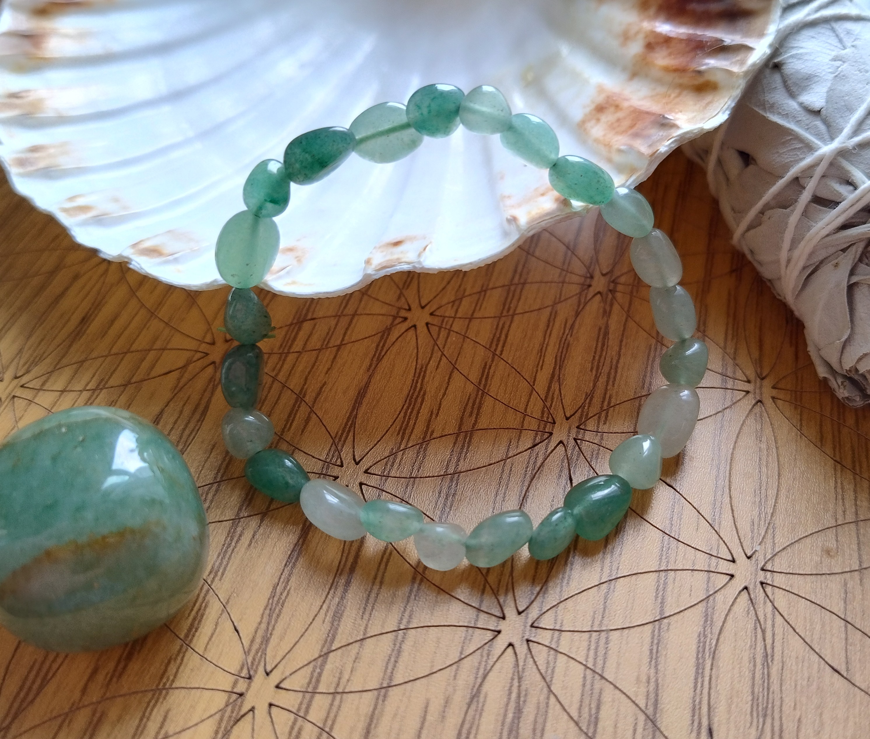 Bracelet pierres roulées Aventurine verte