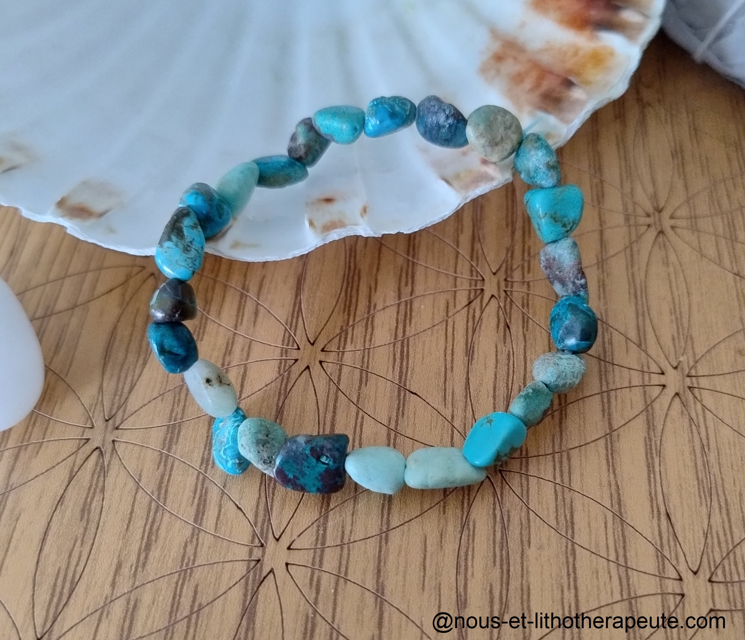 Bracelet pierres roulées Chrysocolle