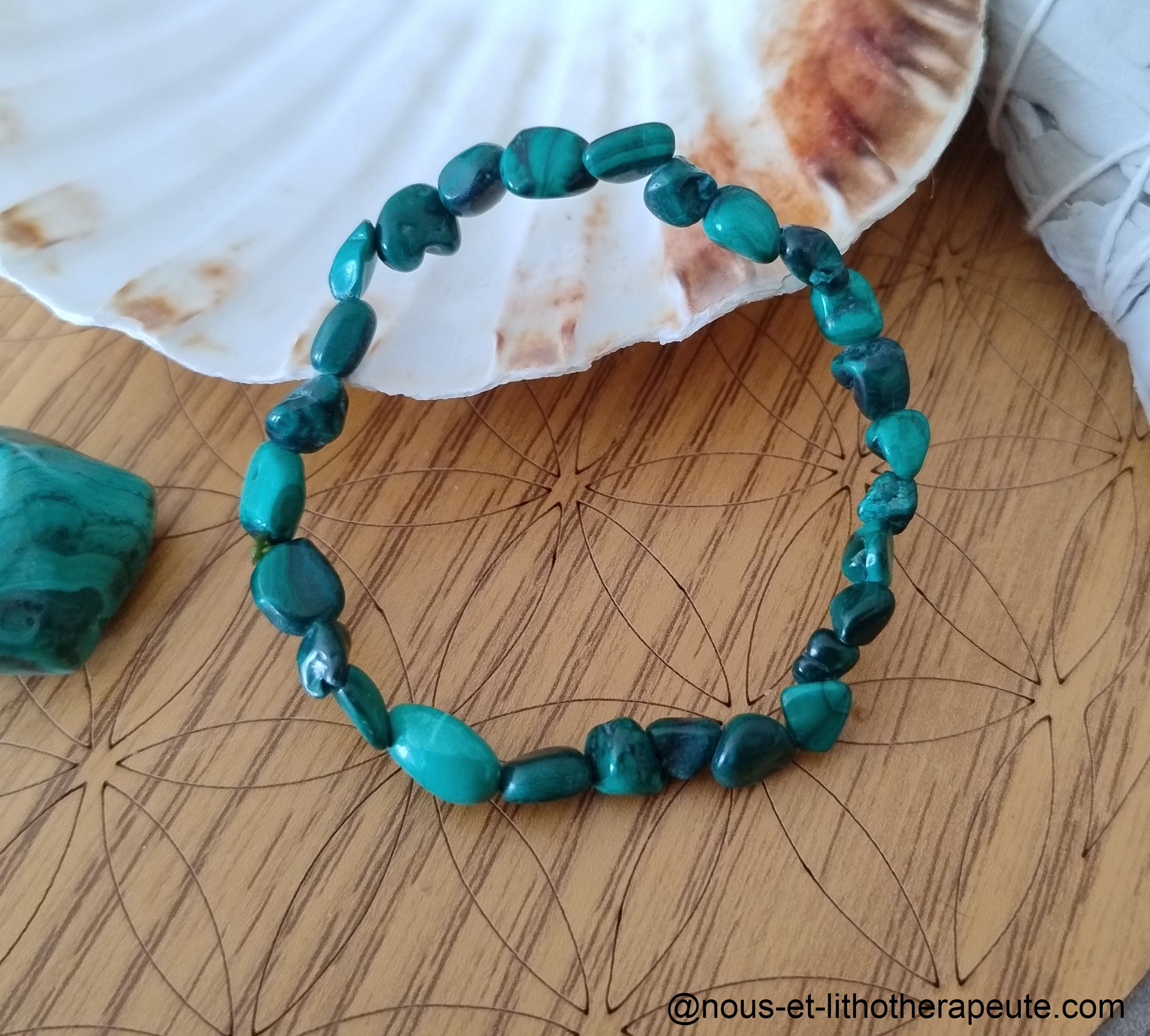 Bracelet pierres roulées Malachite