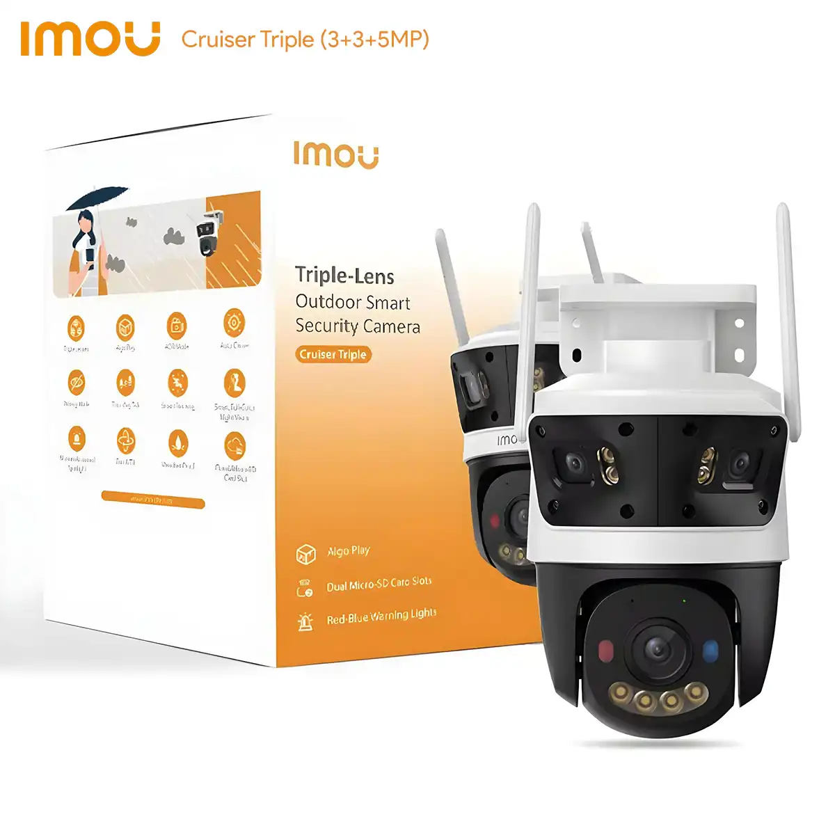 IMOU Cruiser Triple-Lens : 11MP à double objectif avec détection humaine/véhicule / couleur IPC-S7UP-11M0WED