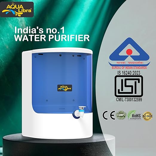 AQUA LIBRA WITH DEVICE Isi Mark Black Color Water Purifier With Ro+Copper+Uv Plus Tds Adjuster For Home For Kitchen(Model 2090)