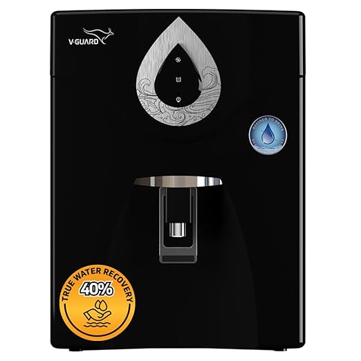 V-Guard Zenora RO UF Water Purifier for Home | Up to 40% Water Recovery | 7 Stage Purification | 1 Year Unconditional Warranty by V-Guard | GEEF Global Water Tech Award 2024 Winner | 7 Litter, Black