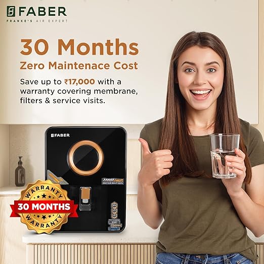 Faber Altroz Gold 10-Stage RO Water Purifier| 10L Tank| 40% Water Savings| RO+ UV+ UF+ ALKALINE+ COPPER+ ZINC | 30 Months Warranty | 2500 PPM | Suitable for all Water Sources | FWP Altroz Gold