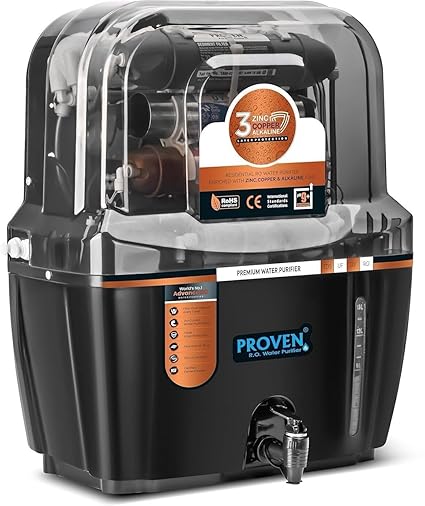 Proven Swift Aqua RO + UV + UF Water Purifier | Copper Zinc Alkaline Technology | TDS Controller | 15L Storage | ISI Certified | 12-Stage Purification | For All Water Types | Made in India