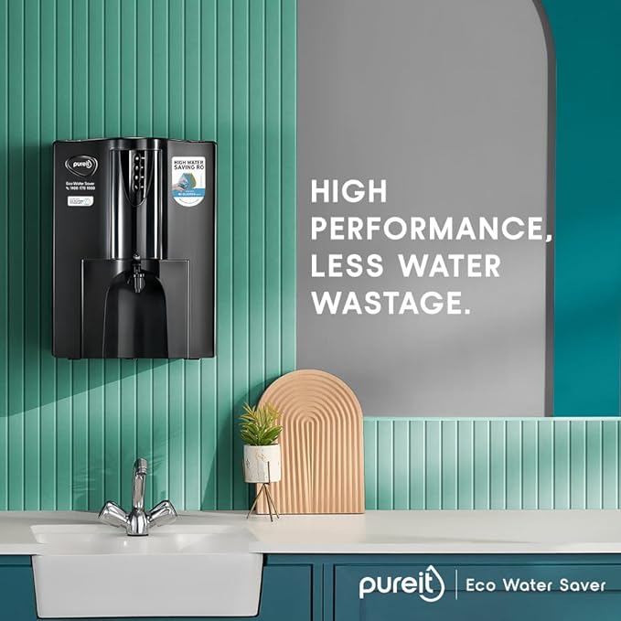 Pureit Eco Water Saver RO+UV+MF+Mineral | 7-Stage | 10L | Up to 60% Saving | Suitable for Borewell, Tanker & Municipal Supply | Table Top | Wall Mountable | Black
