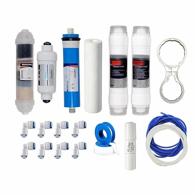 Complete 80 GPD RO Water Purifier Service Kit โ Universal RO Filter Set | Compatible with All RO + UV + UF Water Purifiers | High-Efficiency Filtration | Easy Install