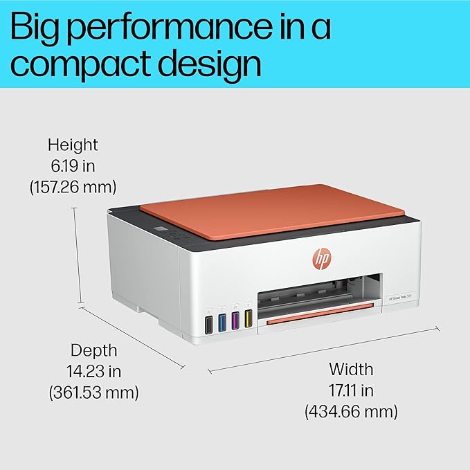 HP Smart Tank 589 All-in-One WiFi Colour Printer – 30 Ppm Speed, High Capacity Ink Tank, Wireless, Ideal for Home & Office Printing, Magenta
