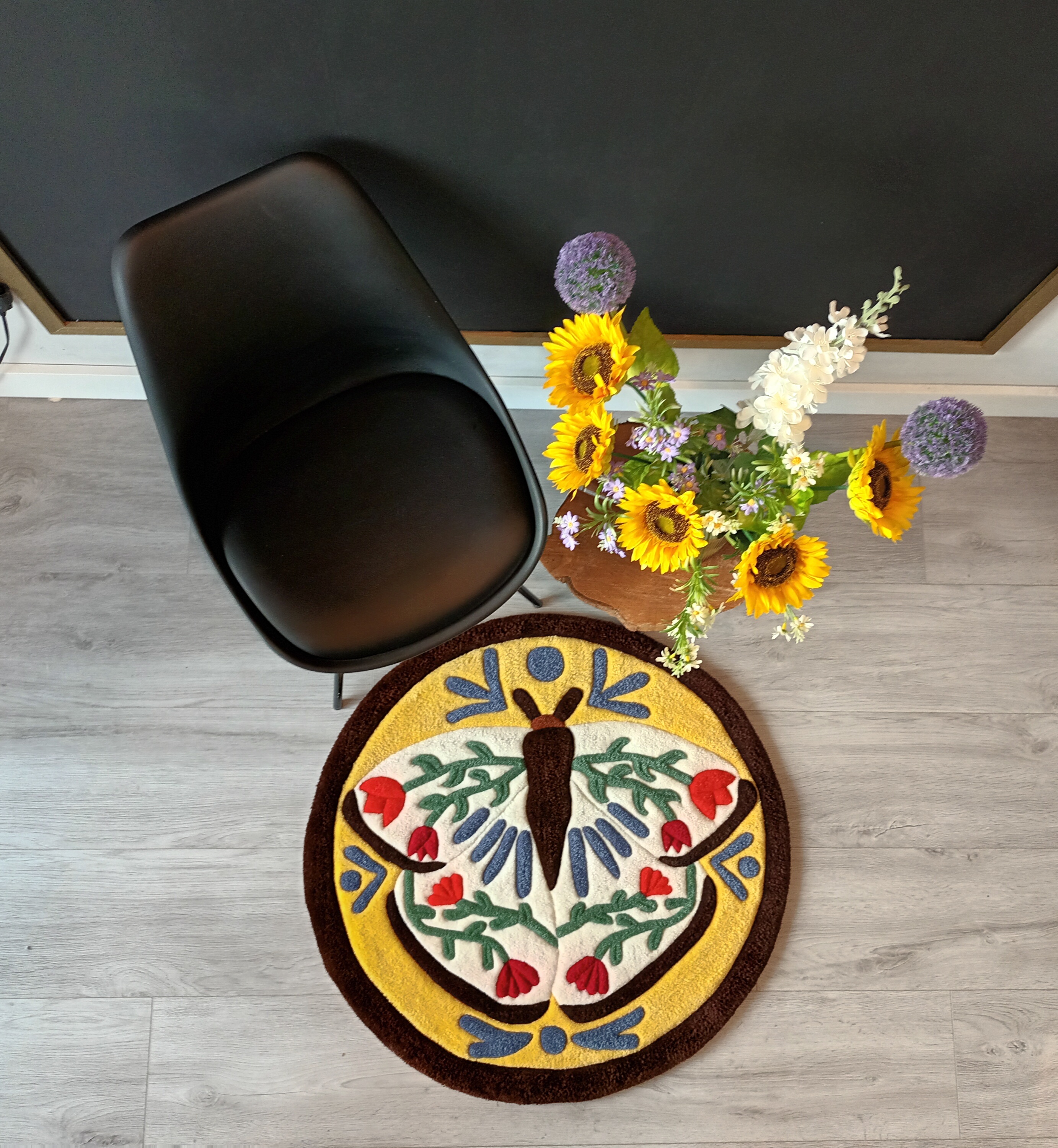 Folkart Moth Rug
