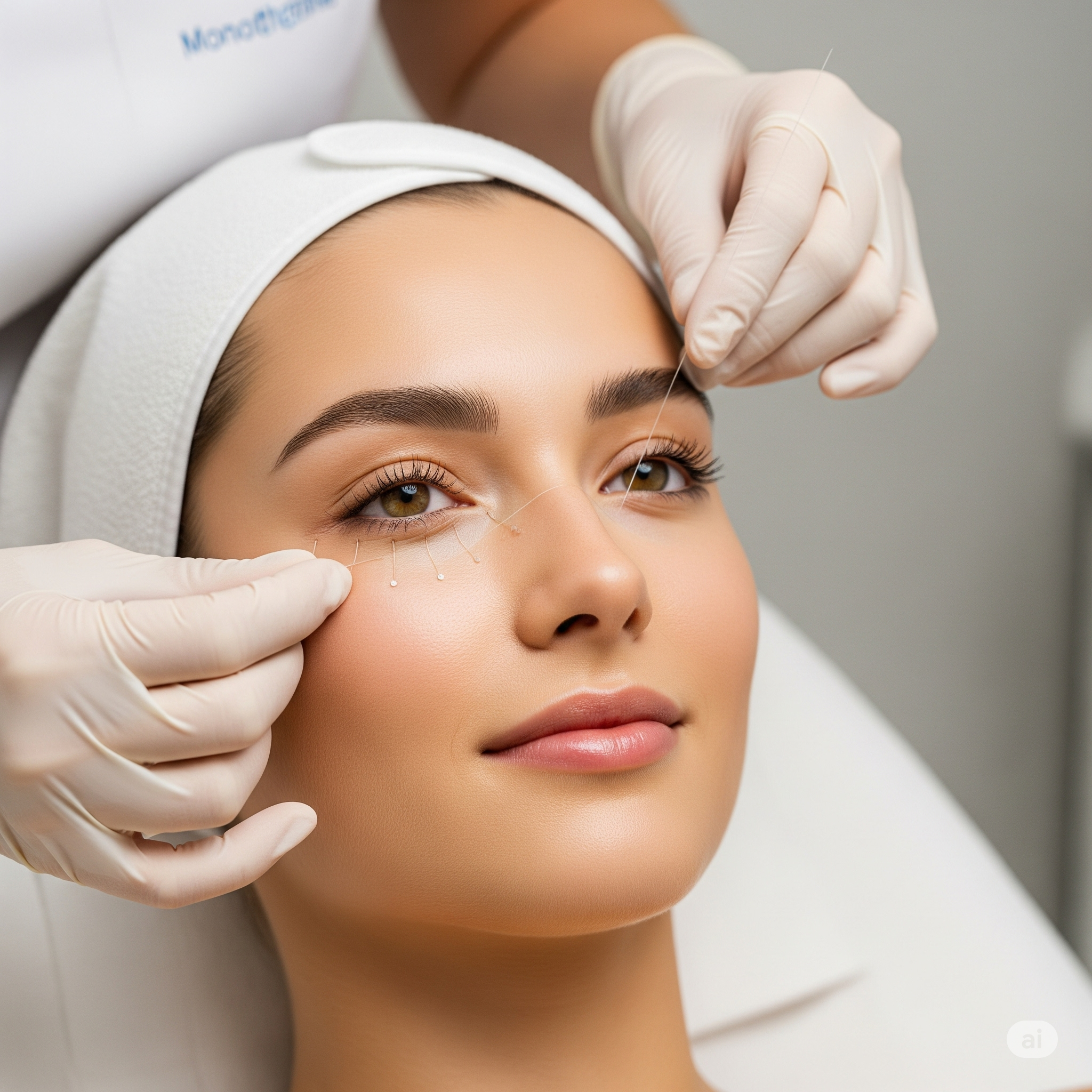 Mesofadenlifting gegen schlaffe haut unter den Augen