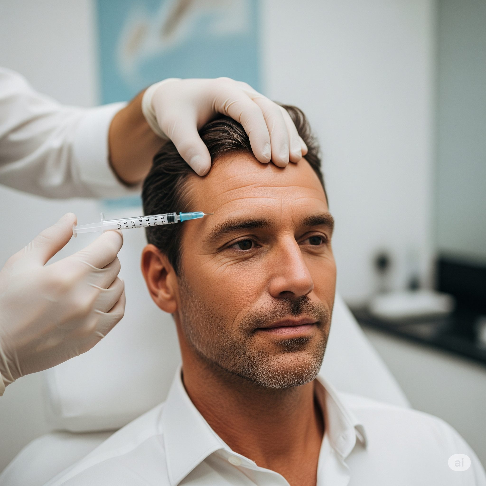 Stirnfalten mit Botox Behandlung für Männer
