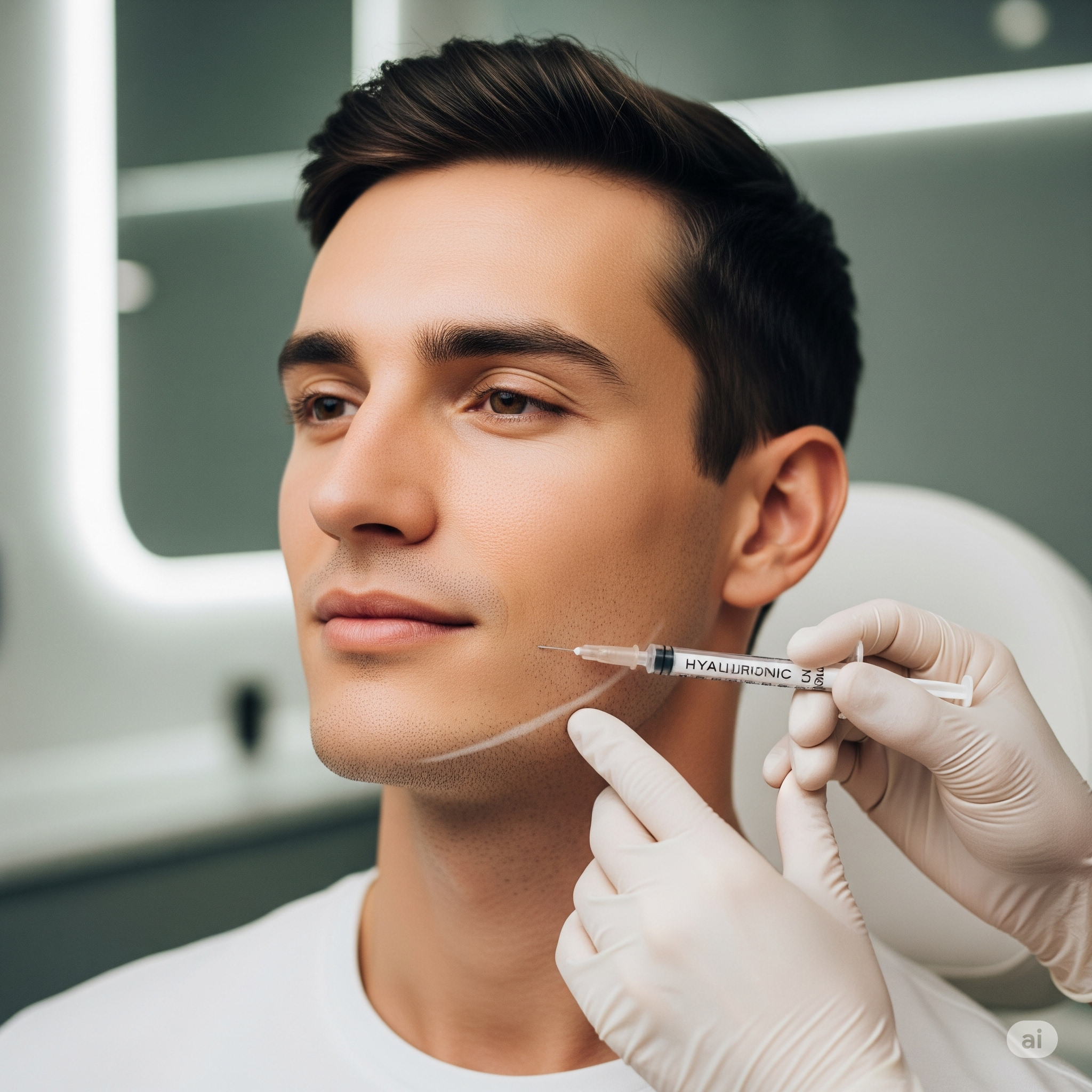 Jawline-Contouring/Unterkieferaufbau mit Hyaluronsäure