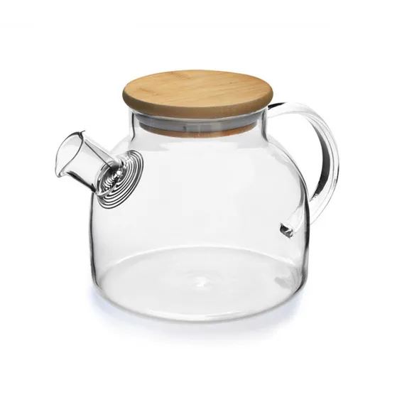 Glass Teapot with Wooden Lid