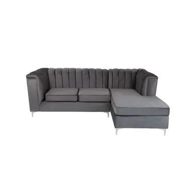 Hadleigh Stripe Design Corner Lounge Suite - Grey