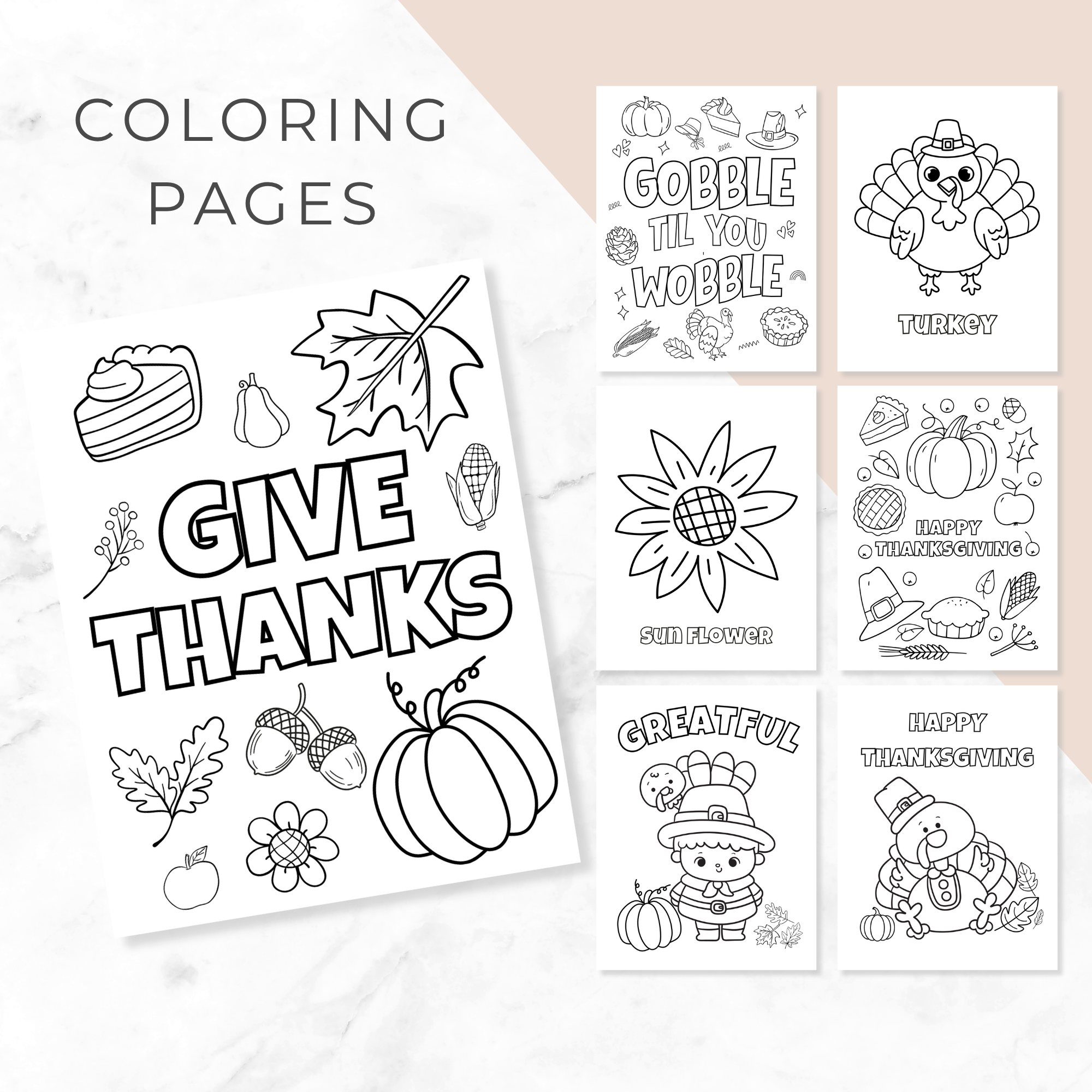 Thanksgiving Worksheets for Kids | Printable Learning Pack with PLR MRR