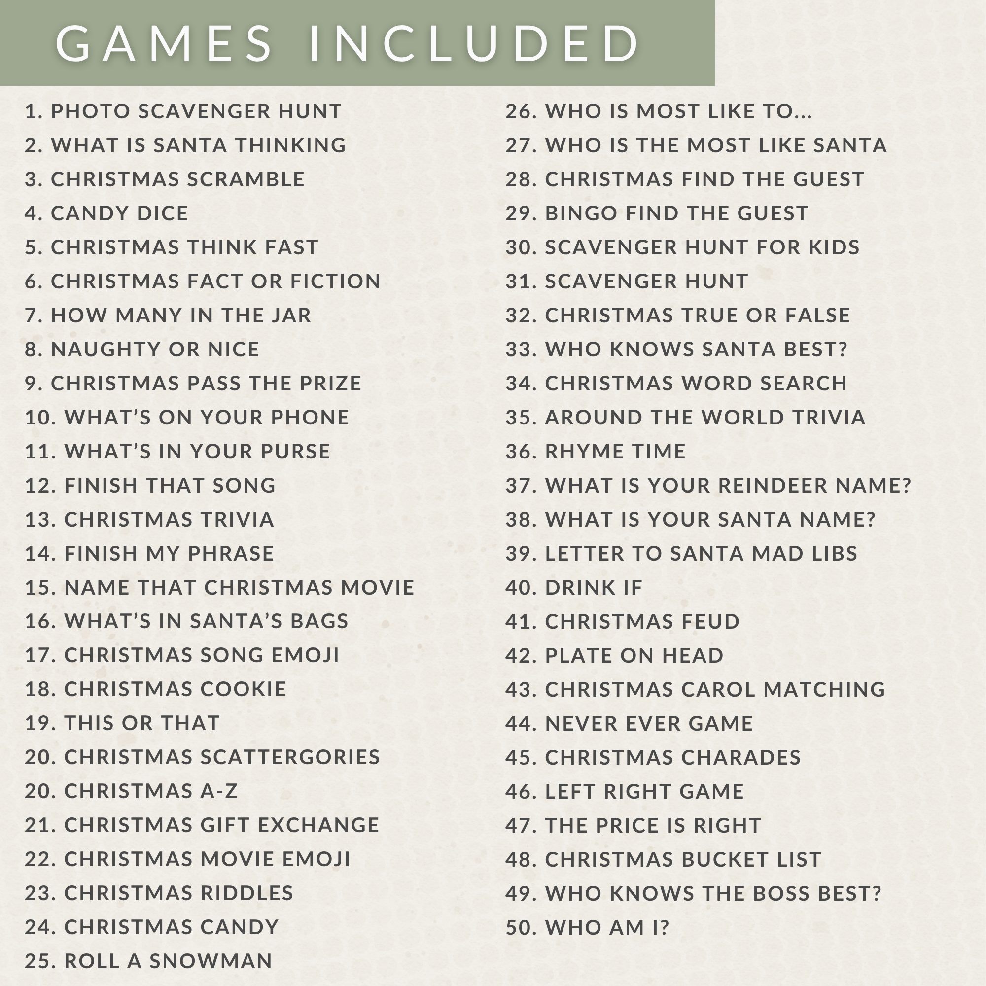50 Printable Christmas Party Games | Fun for Families & Work Parties