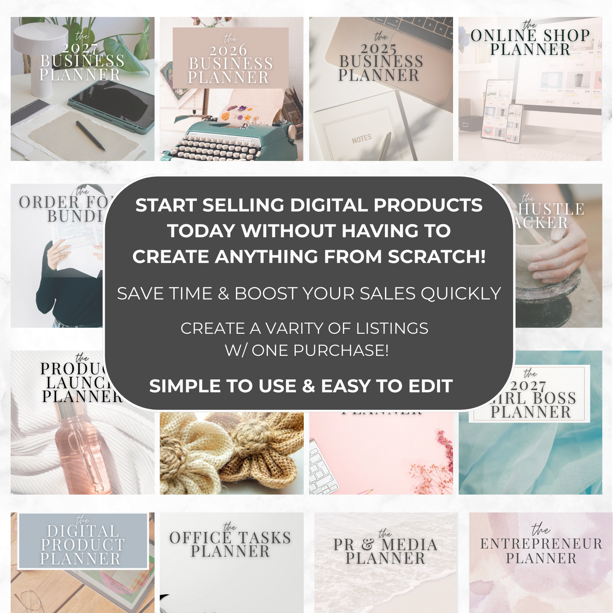 Editable Business Planner Templates | PLR MRR Canva Bundle 900+ Pages