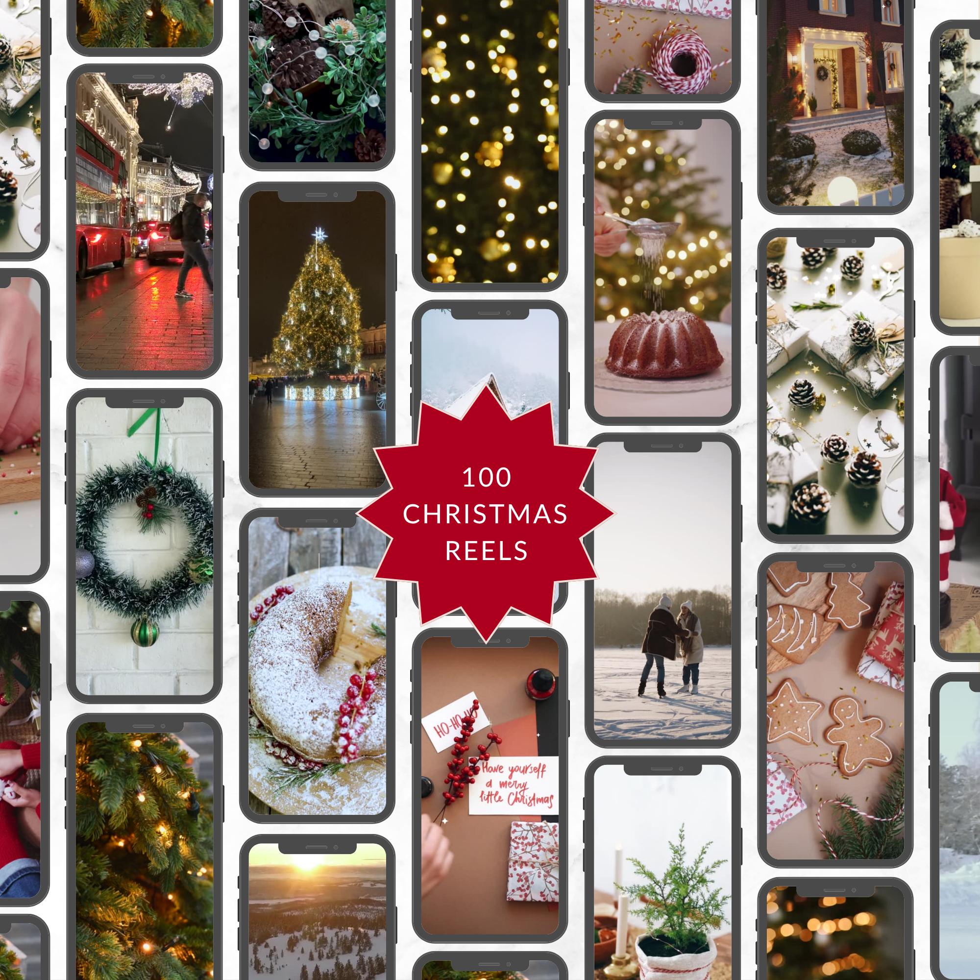 Christmas Aesthetic Photo & Reel Bundle | 200 Bright & Airy Holiday Images