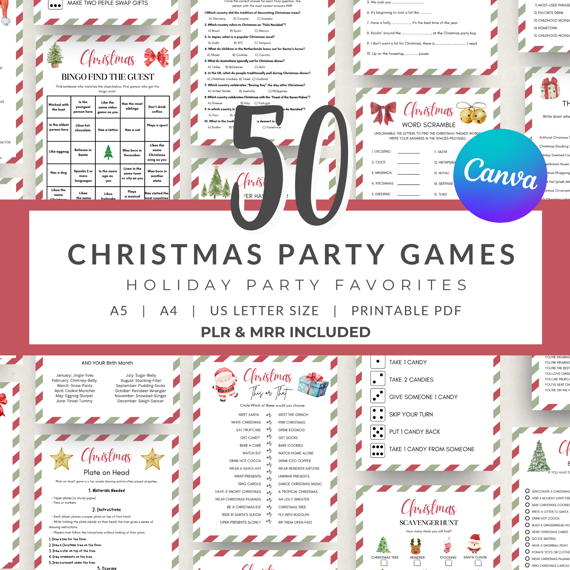 50 Printable Christmas Party Games | Fun for Families & Work Parties