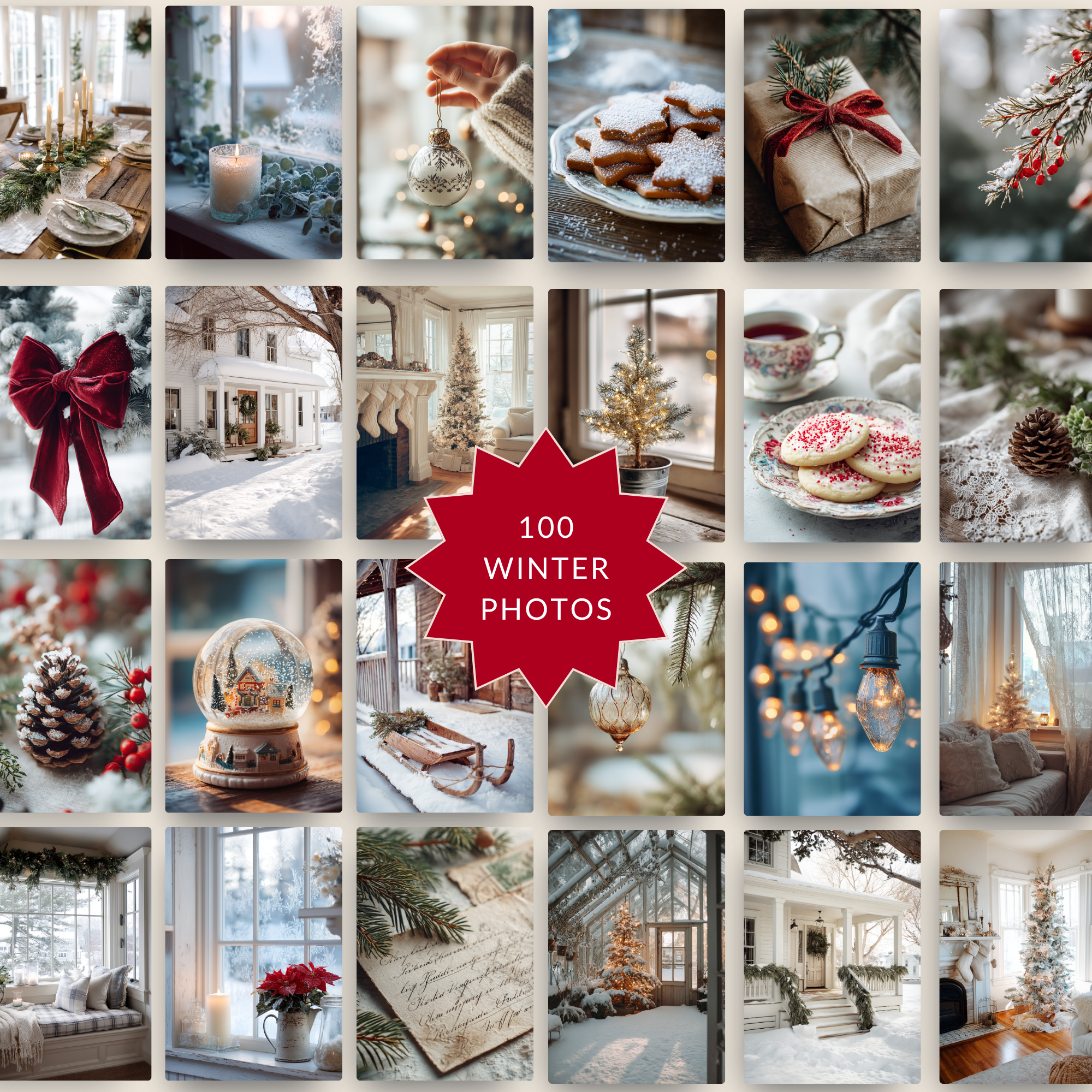 Christmas Aesthetic Photo & Reel Bundle | 200 Bright & Airy Holiday Images