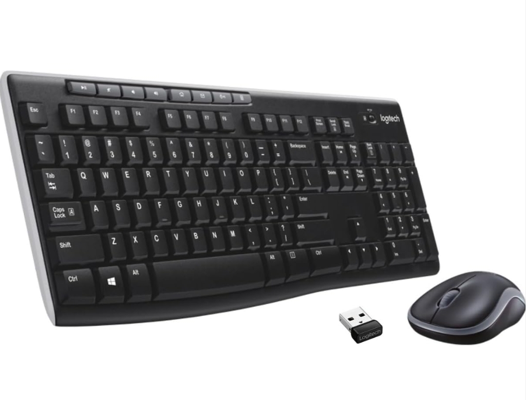 Logitech MK270 Combo Tastiera e Mouse Wireless per Windows, Layout Spagnolo QWERTY - Nero