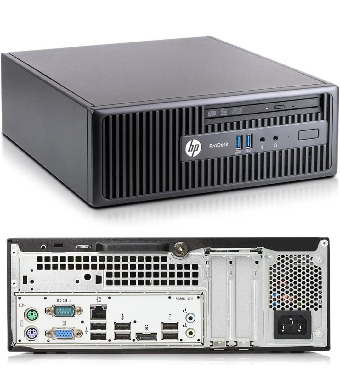 HP Prodesk, Pc Desktop SFF Pronto All'Uso, Computer Pc Fisso Intel i5-6500 3.20 GHz, Ram 8Gb, SSD 256Gb, VGA, Display Port Wi-Fi, Libre Office, Win 10