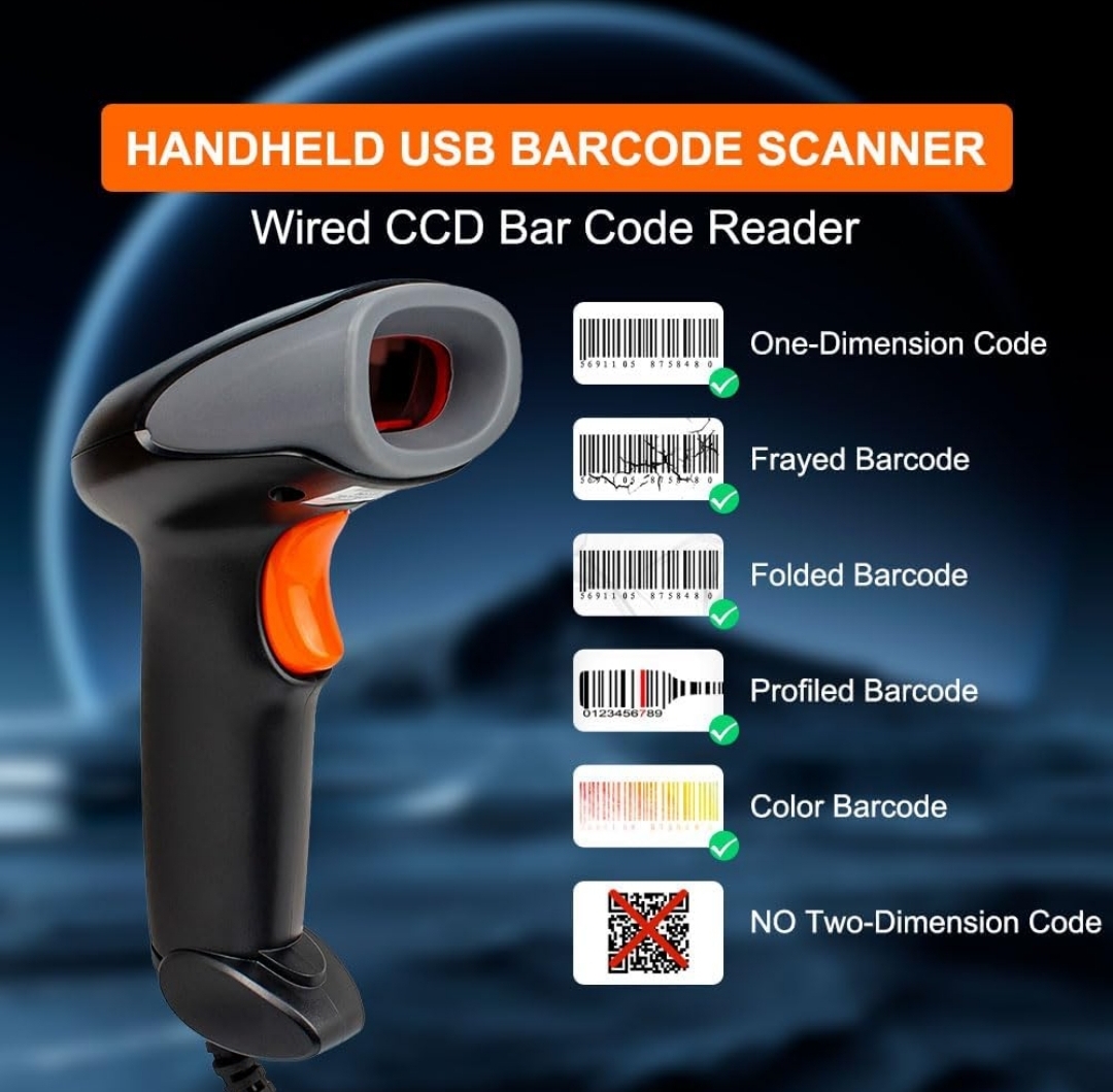 YANZEO L1100 Scanner a barre Codice a barre 1D Handheld Wired Lettore di codici a barre USB Laser Barcode Scanner POS Lettore di codice POS per negozi
