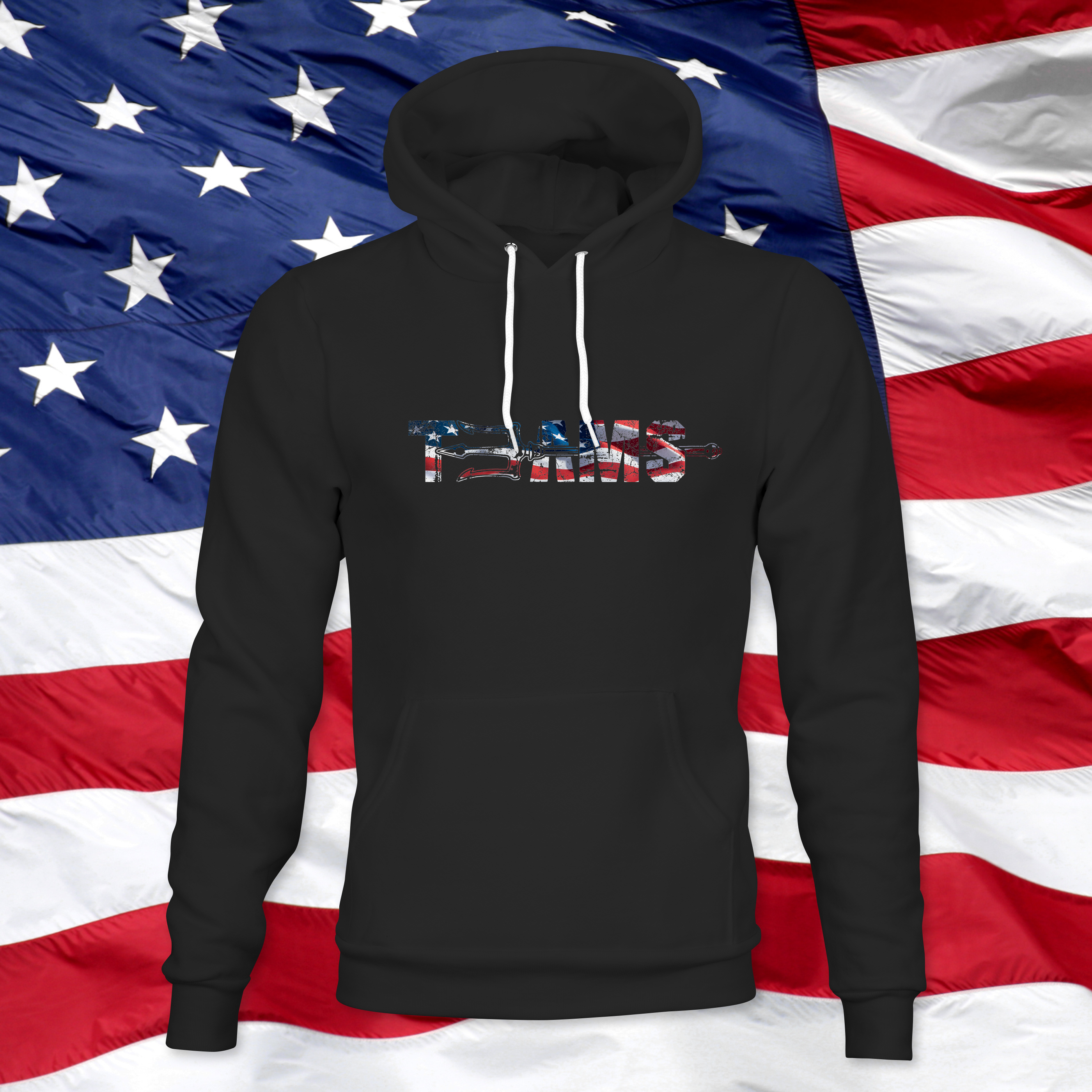 T3AMS American Flag chest print hoodie