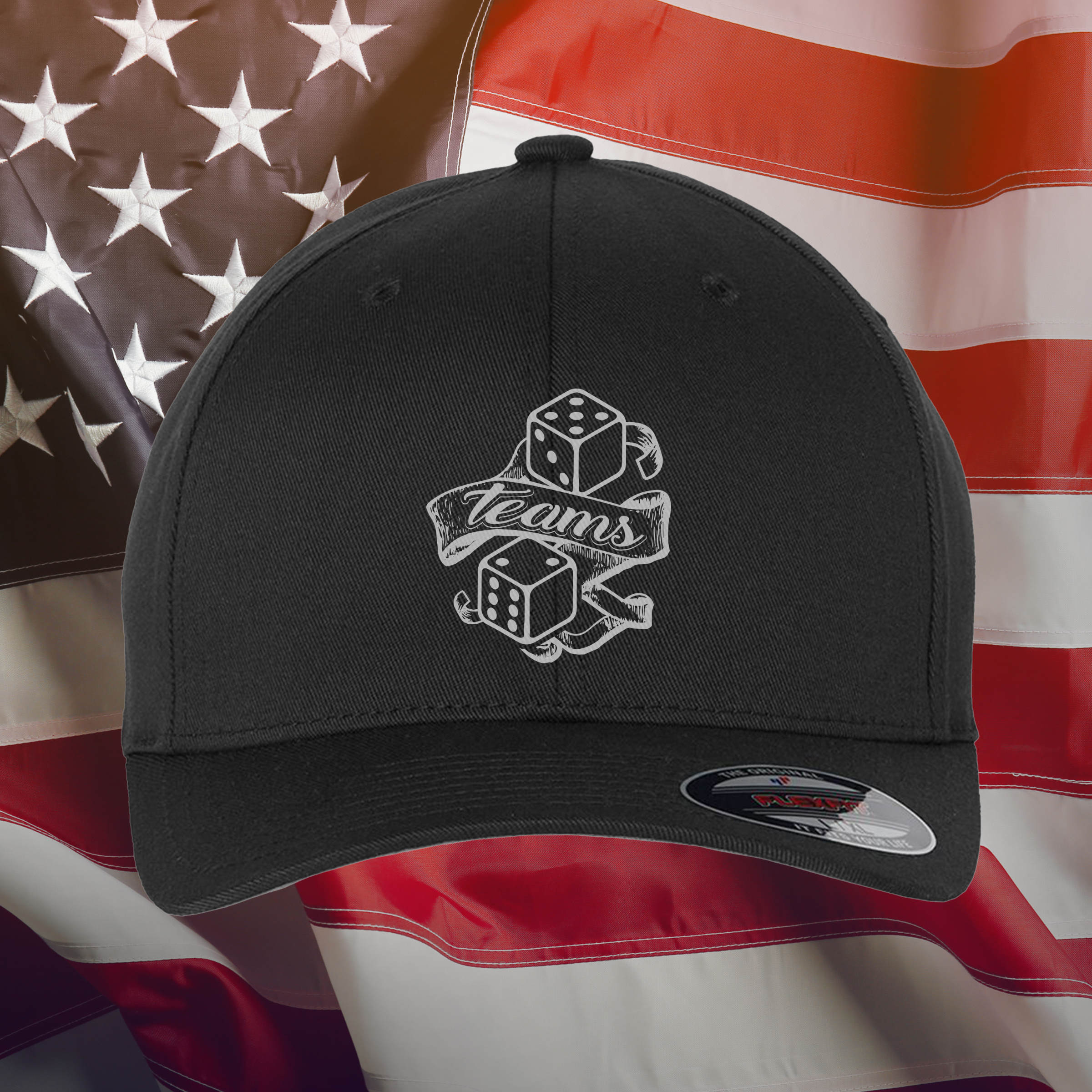 Black Flexfit Dice Cap