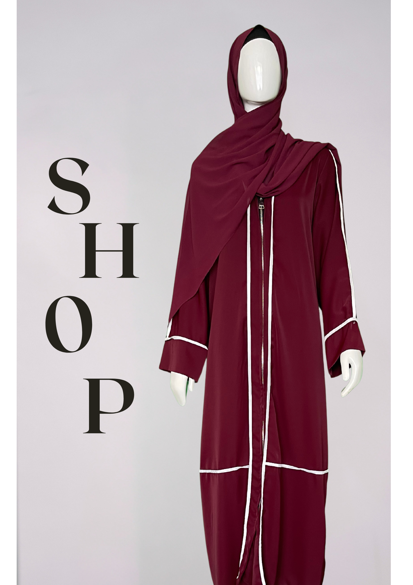 Brown Modest Open Abaya