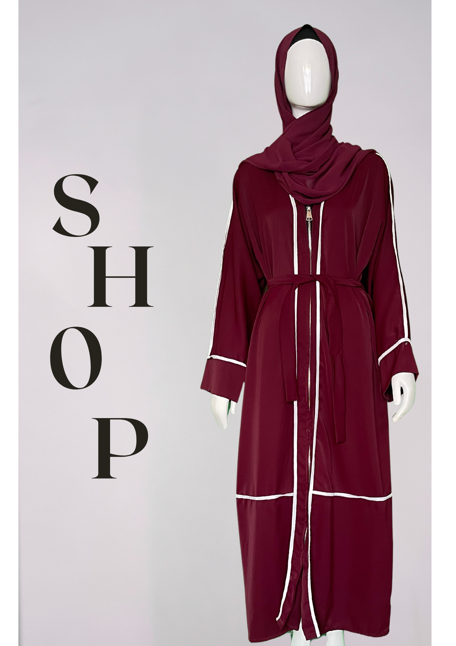 Brown Modest Open Abaya