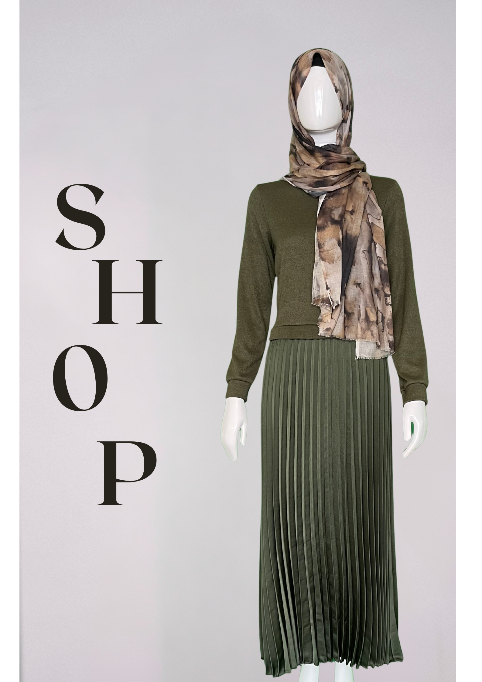 Modest Pleated Dress (One Piece)