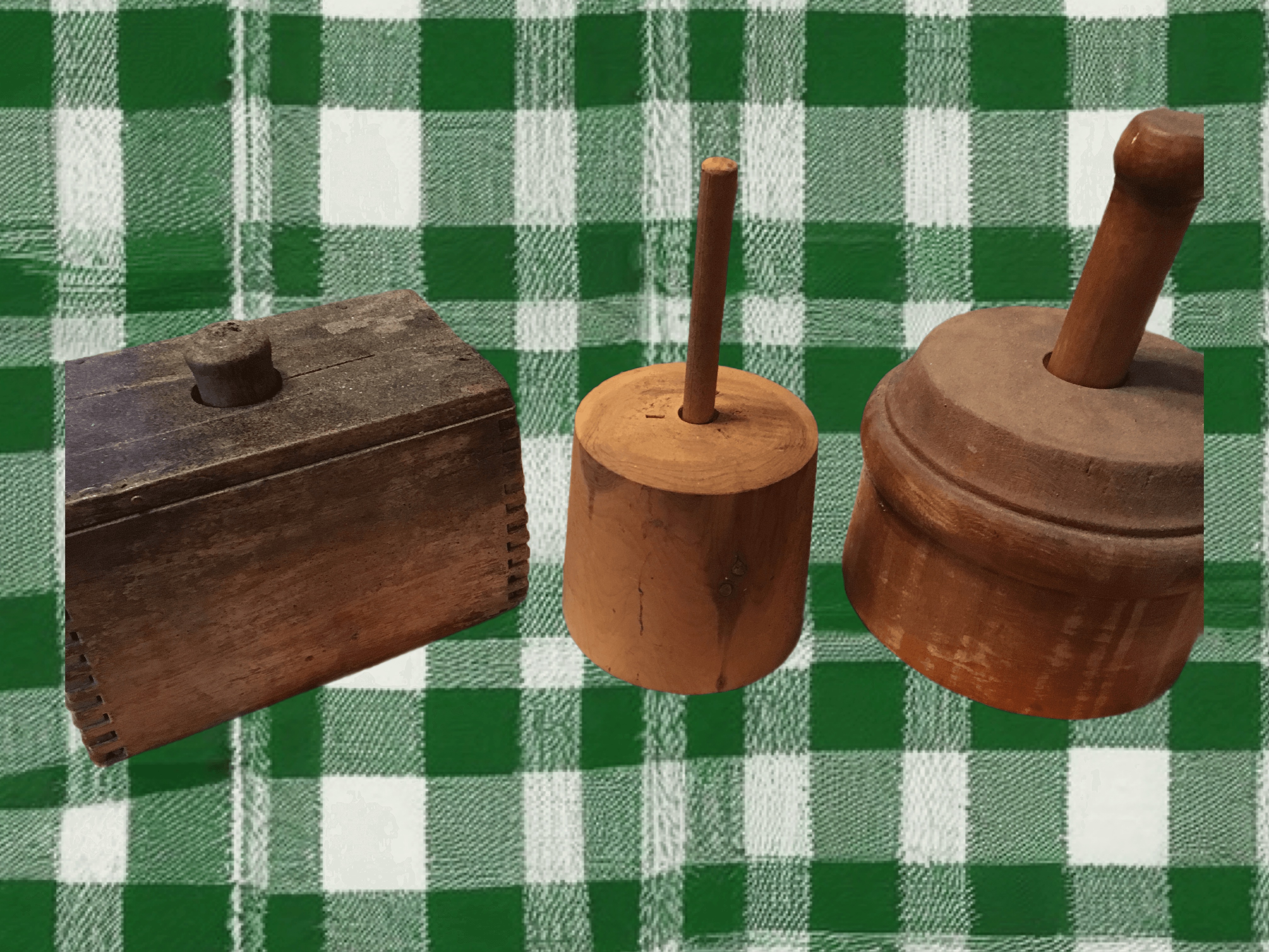 Vintage Wooden Kitchen Butter Molds